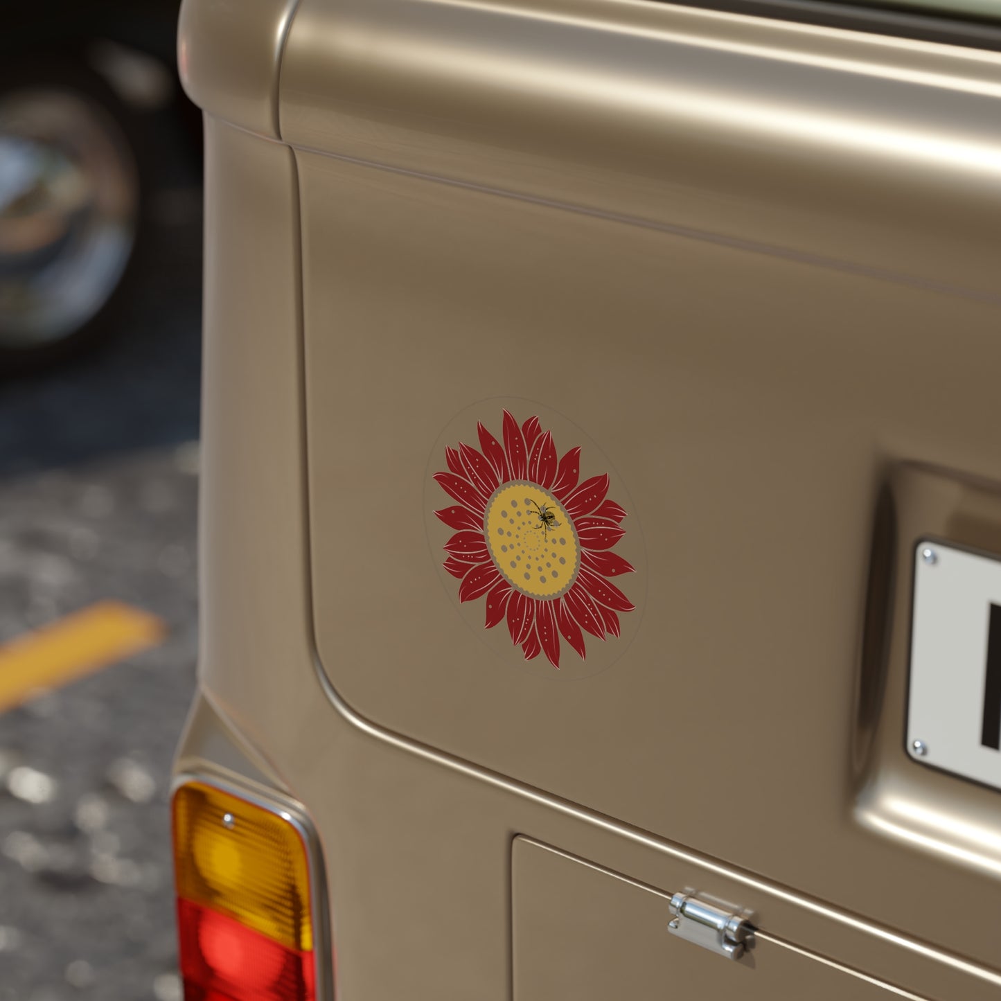 Transparent Outdoor Flower Sticker, Sunflower Decal, Boho Outdoor Art, Car Decoration, Nature Lover Gift