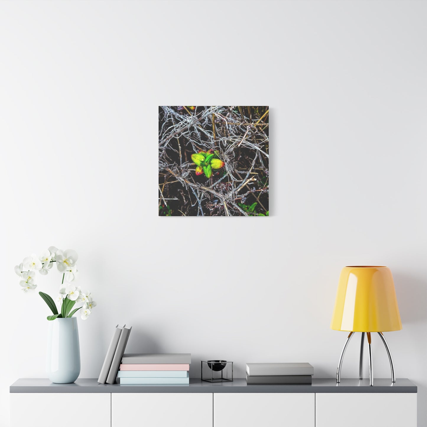 Vibrant Nature Art Canvas, Green Buds Home Decor, Botanical Wall Art, Gift for Plant Lovers, Modern Interior Decor
