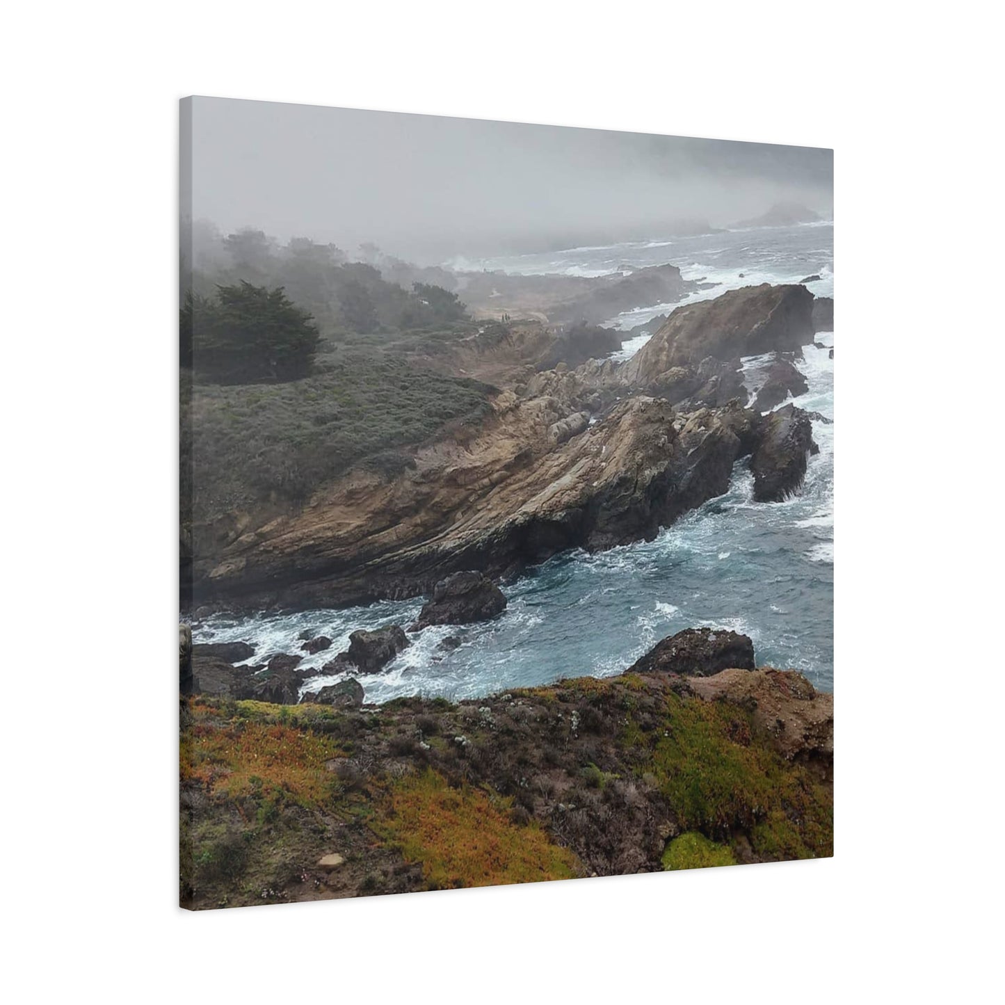Stretched Canvas Wall Art, Matte Coastal Landscape Decor, Seascape Gallery Wrap, Ocean Home Decor, Nature Wall Artwork