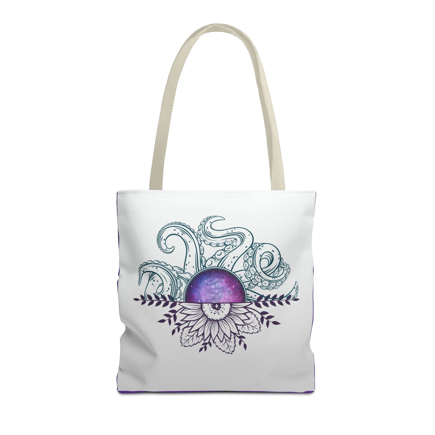 Whimsical Octopus Floral Tote Bag, Beach Bag, Grocery Tote, Eco-Friendly Bag, Gift for Ocean Lovers, Unique Art Carryall