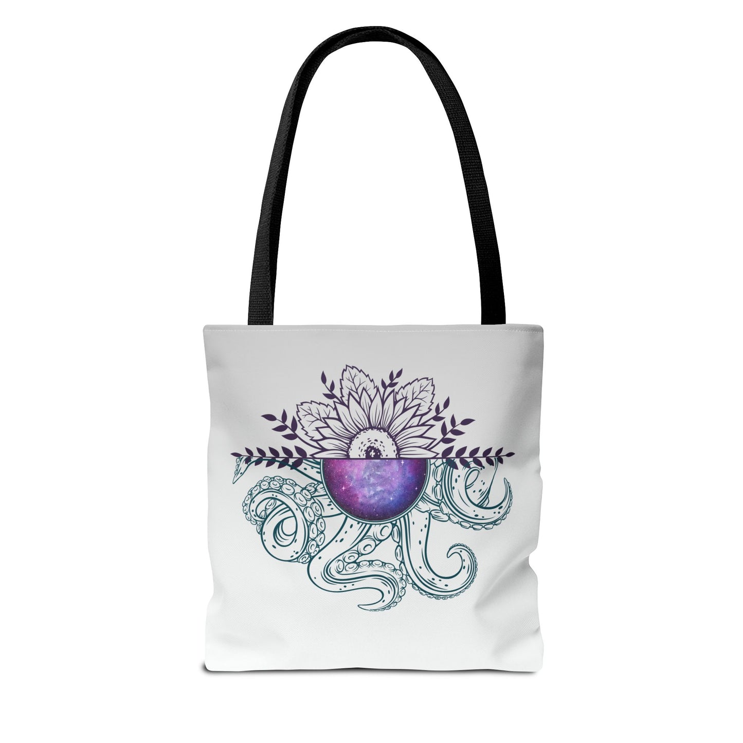 Whimsical Octopus Floral Tote Bag, Beach Bag, Grocery Tote, Eco-Friendly Bag, Gift for Ocean Lovers, Unique Art Carryall