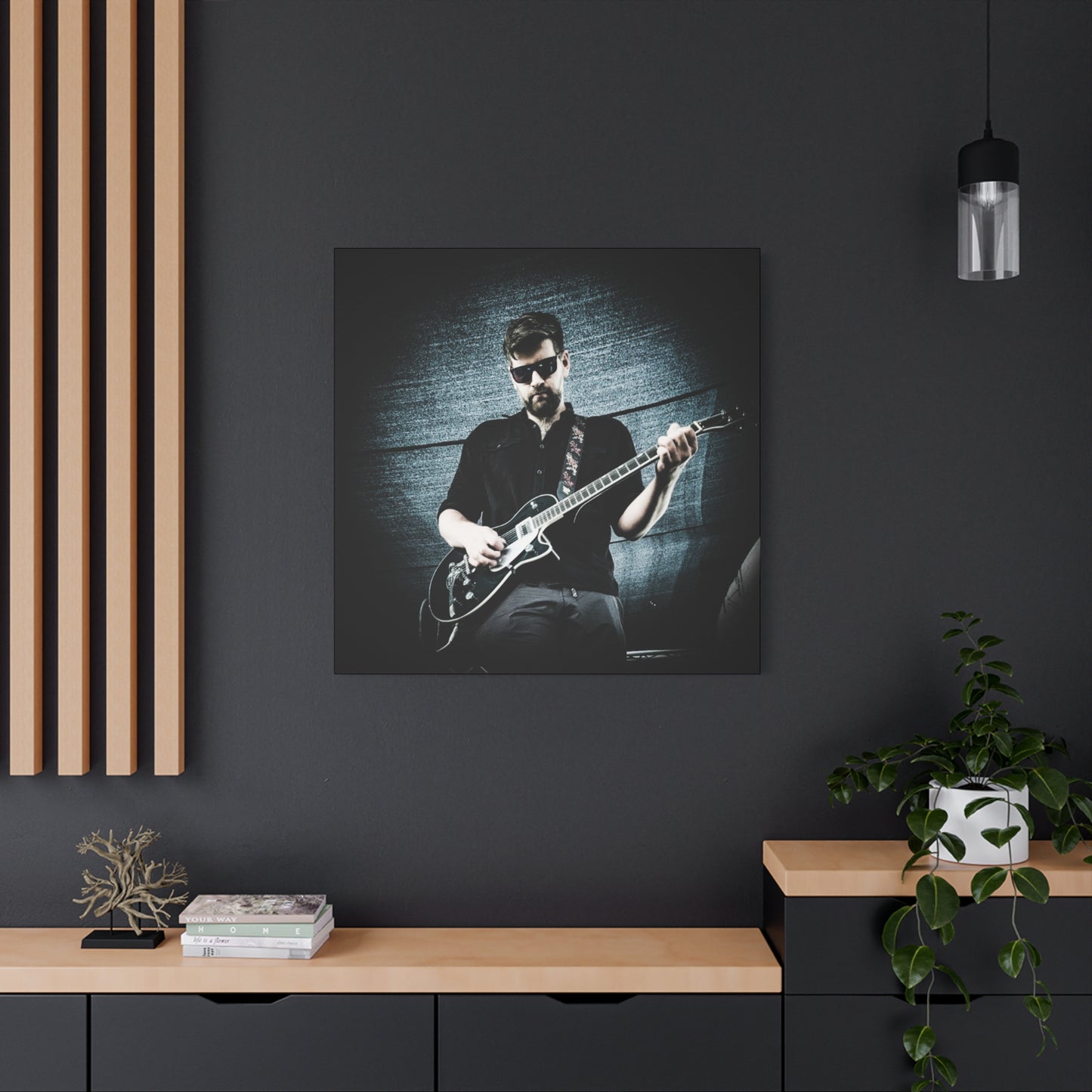 Rock Music Canvas Wall Art, Guitarist Decor, Music Lover Gift, Stretched Matte Canvas, Album Cover Art, Home Decor