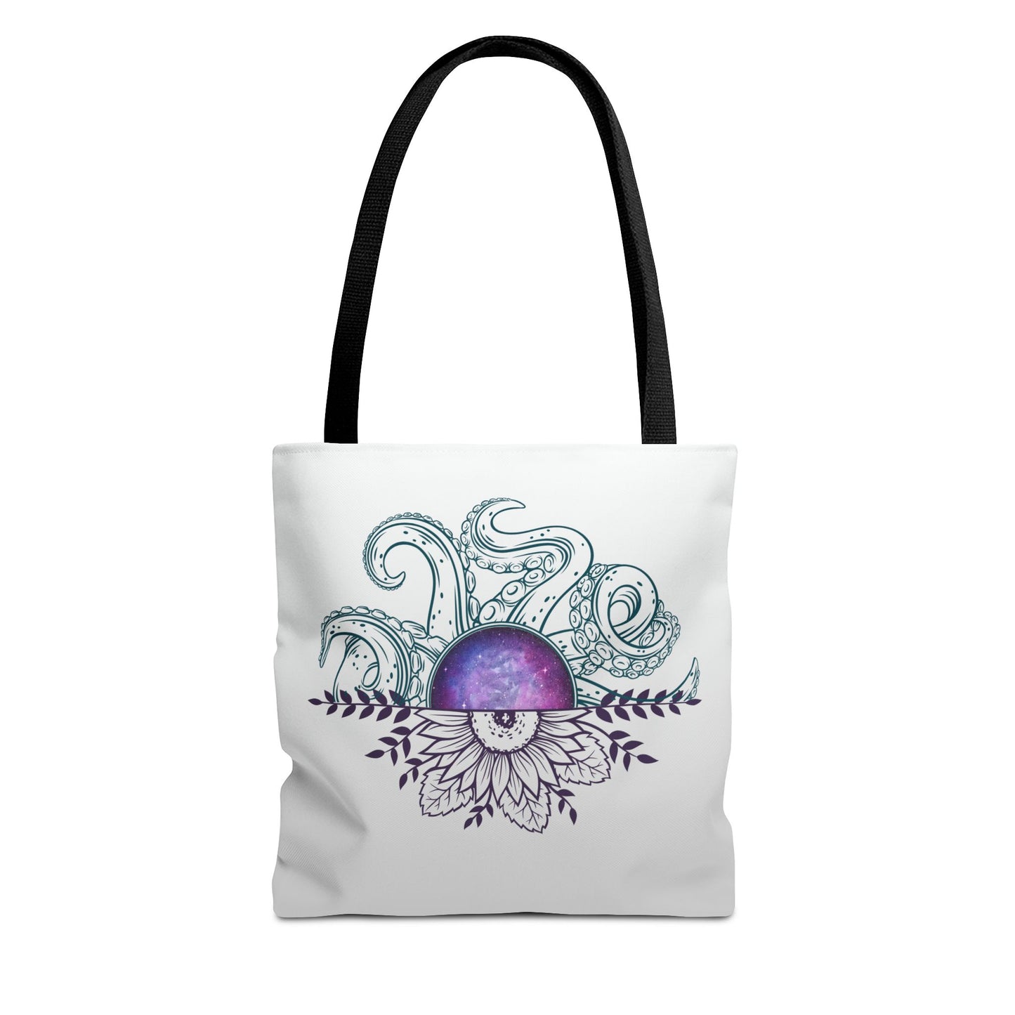 Whimsical Octopus Floral Tote Bag, Beach Bag, Grocery Tote, Eco-Friendly Bag, Gift for Ocean Lovers, Unique Art Carryall