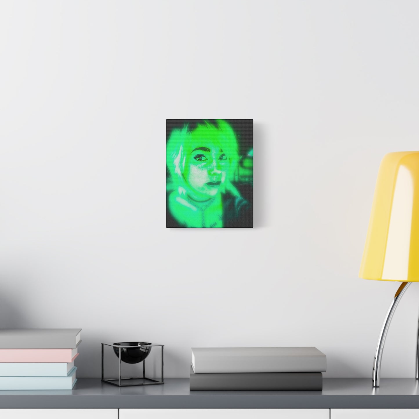Canvas Wall Art, Unique Decor for Home, Personalized Gift, Funky Aesthetic, Green Vibe Art