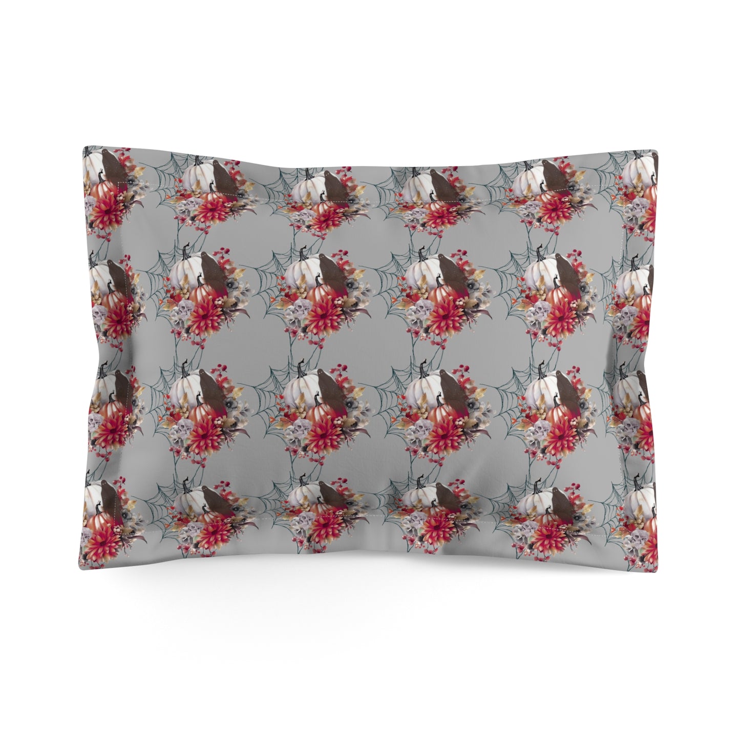 Boho Floral Microfiber Pillow Sham, Cozy Bedding, Bedroom Decor, Gift for Her, Home Accents for Spring
