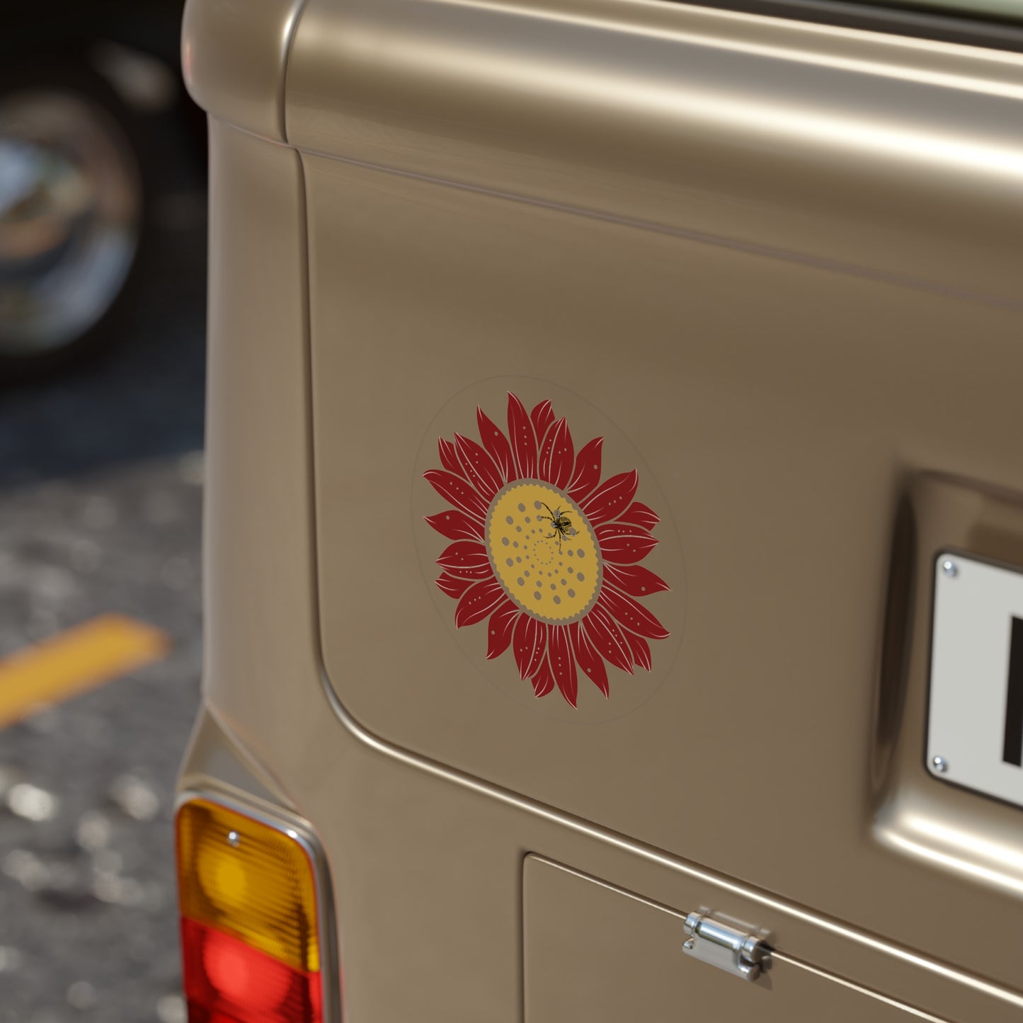 Transparent Outdoor Flower Sticker, Sunflower Decal, Boho Outdoor Art, Car Decoration, Nature Lover Gift