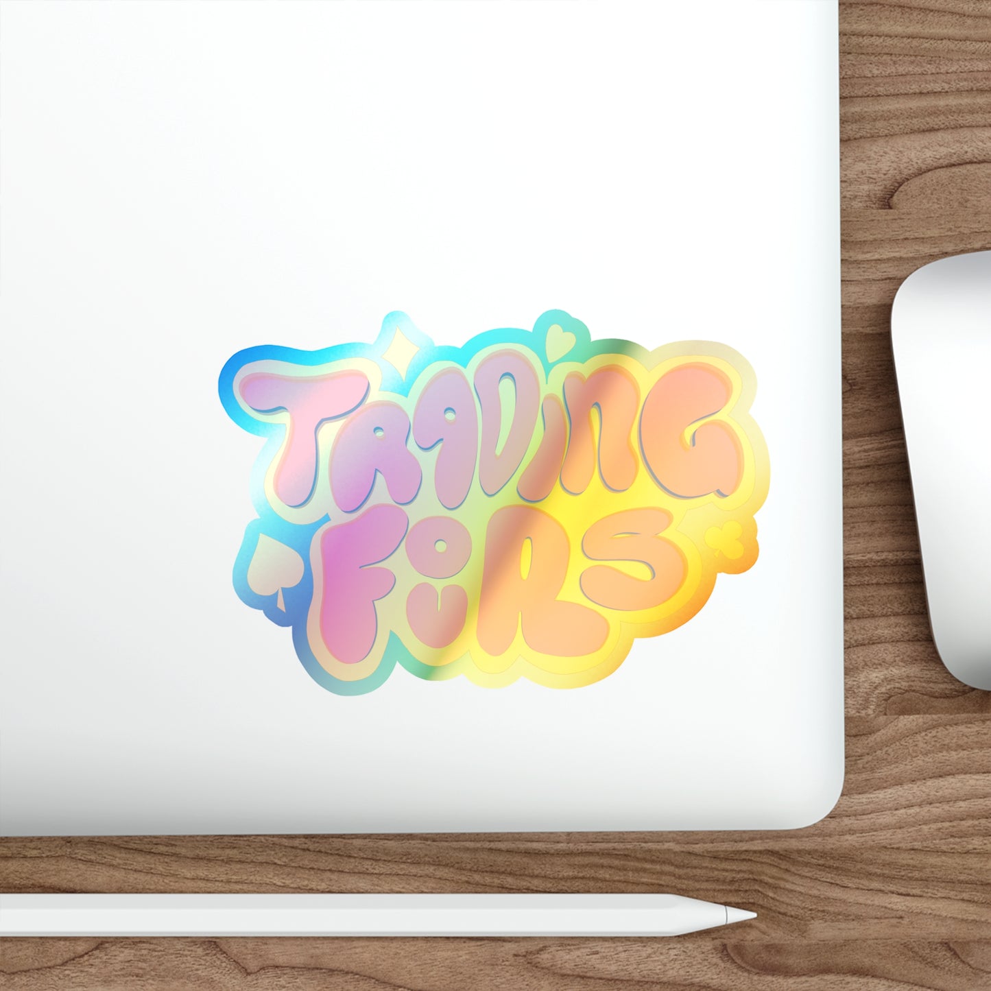 Trading Fours Band Logo 1Holographic Trading Stickers - Fun & Colorful Die-Cut Decals for Laptops, Water Bottles, Skateboards, Parties, Gifts