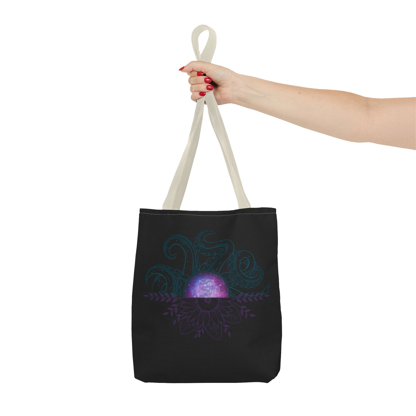 Cosmic Octopus Tote Bag - Celestial Sea Creature Design, Eco-Friendly Shopping, Beach Trip Bag, Gift for Ocean Lovers