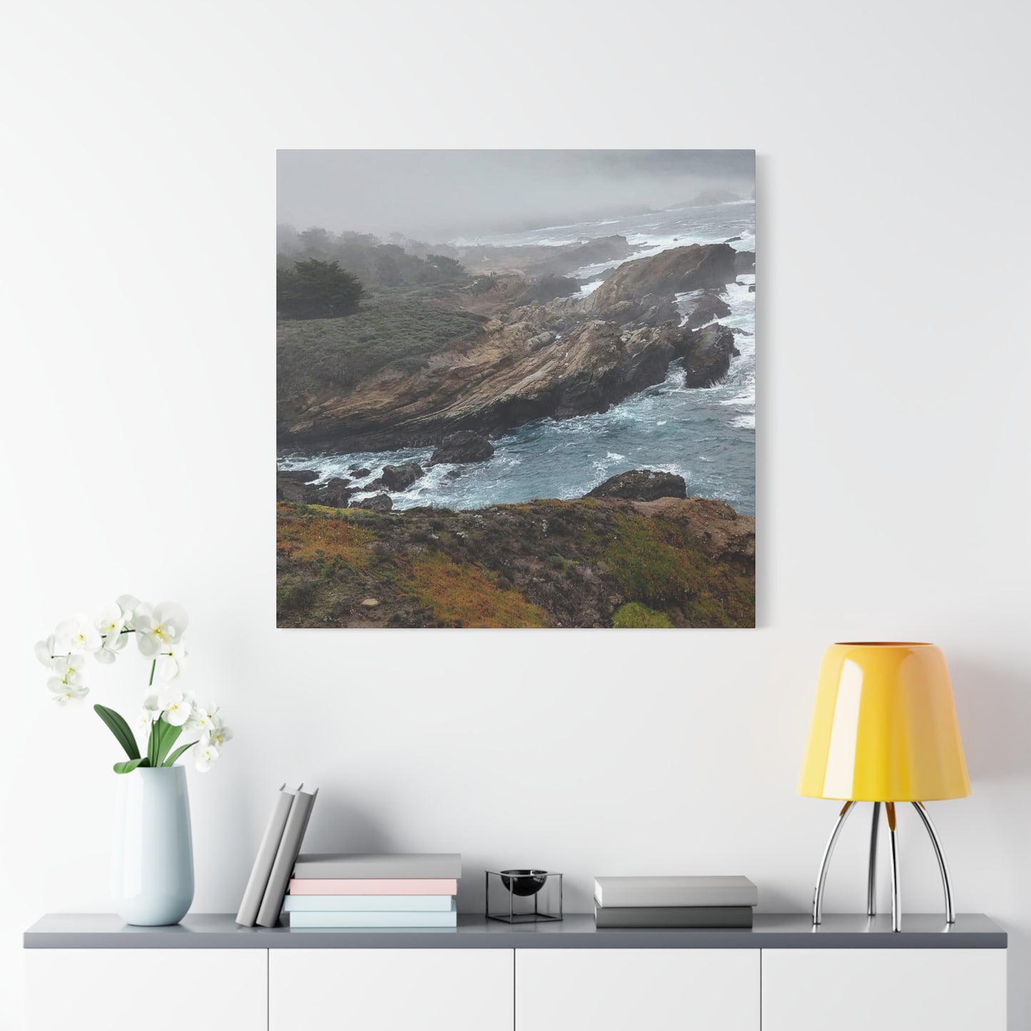 Stretched Canvas Wall Art, Matte Coastal Landscape Decor, Seascape Gallery Wrap, Ocean Home Decor, Nature Wall Artwork