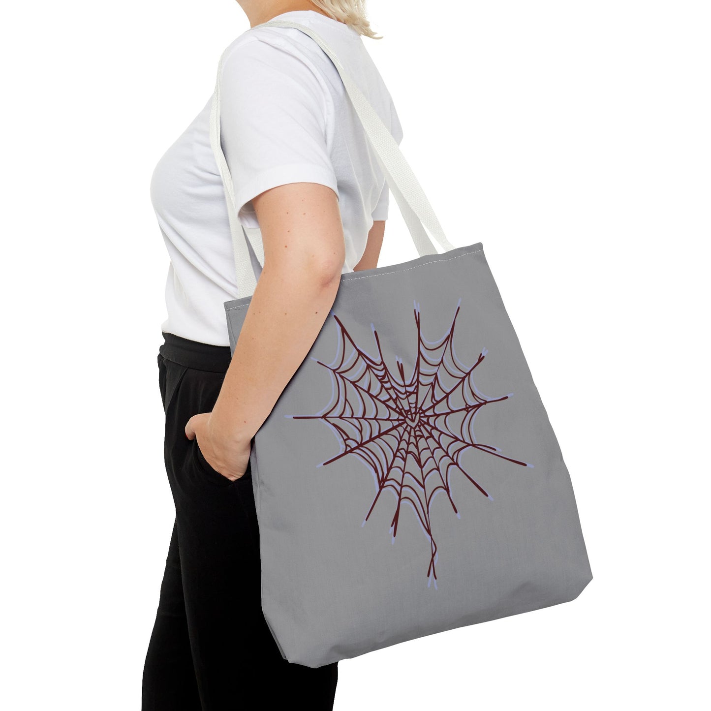 Spooky Spiderweb Tote Bag, Halloween Accessories, Eco-Friendly Tote, Fun Chic Bag, Holiday Gift, Daily Use