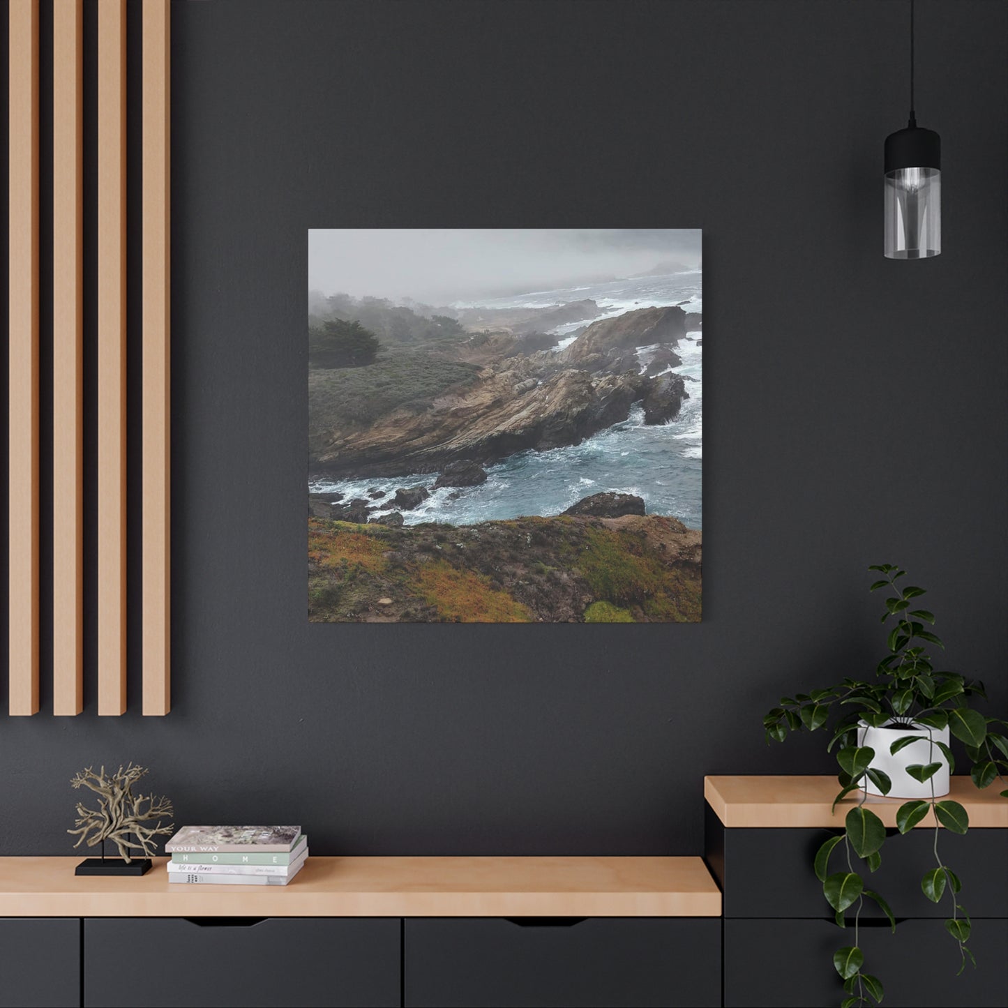 Stretched Canvas Wall Art, Matte Coastal Landscape Decor, Seascape Gallery Wrap, Ocean Home Decor, Nature Wall Artwork