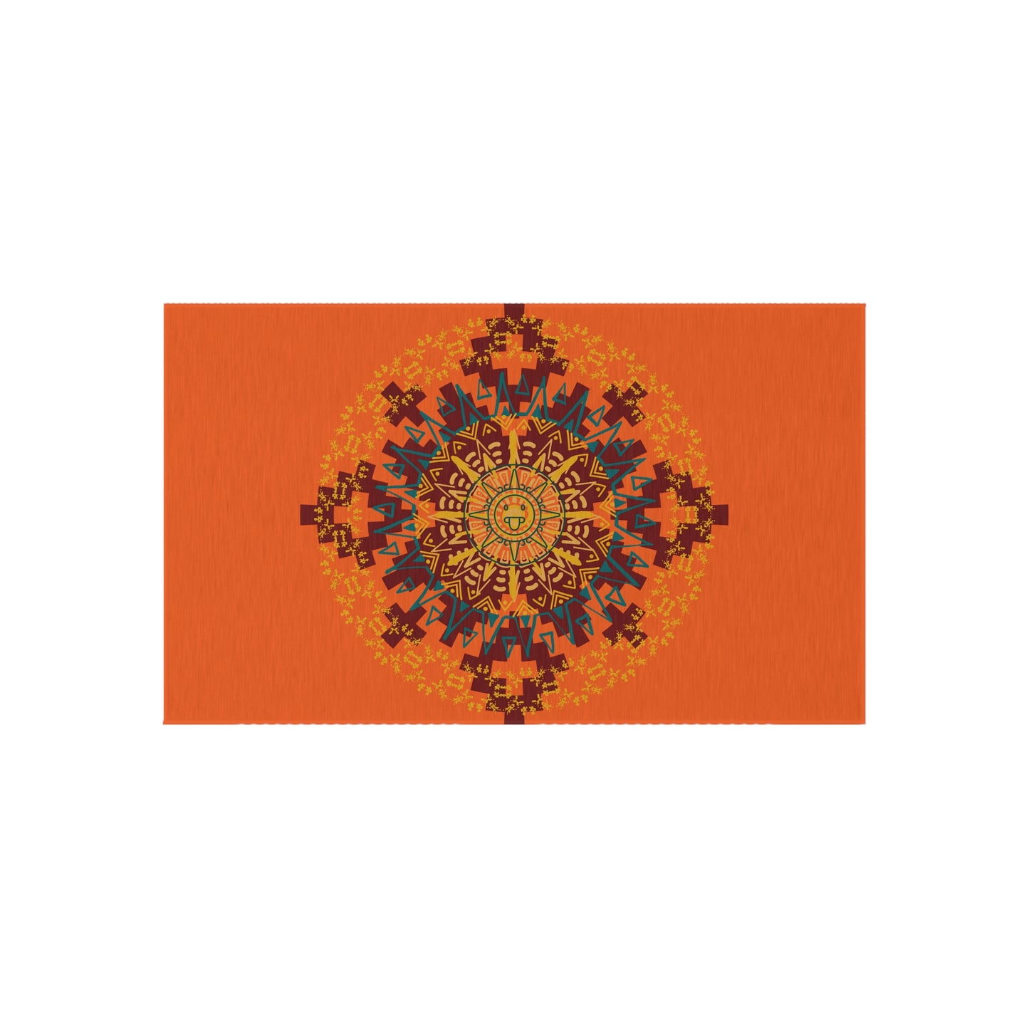 Stylish Outdoor Rug for Patios, Bright Mandala Design, Garden Decor, Ideal for Picnics, Festivals, and Outdoor Gatherings, Weather-Resistant