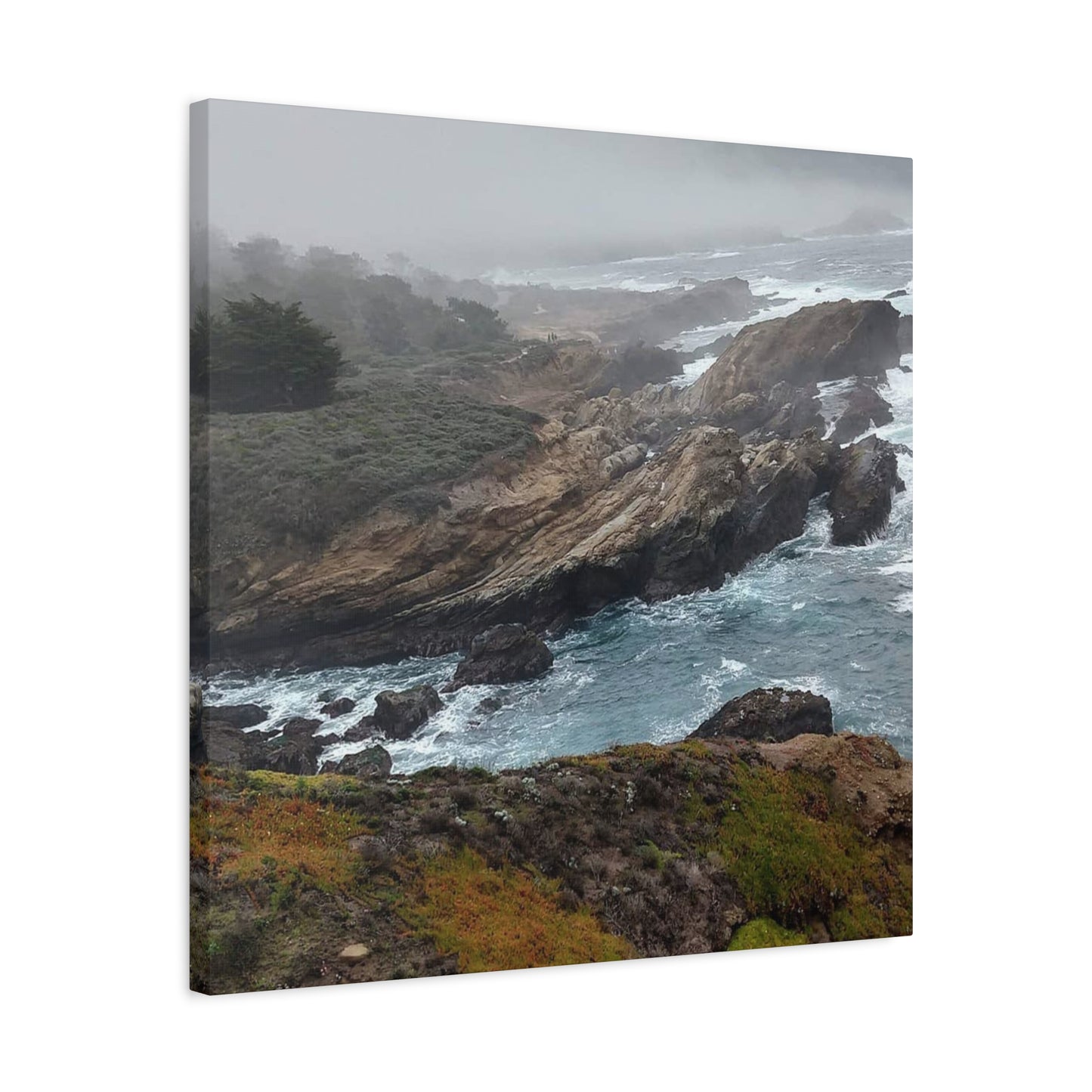 Stretched Canvas Wall Art, Matte Coastal Landscape Decor, Seascape Gallery Wrap, Ocean Home Decor, Nature Wall Artwork