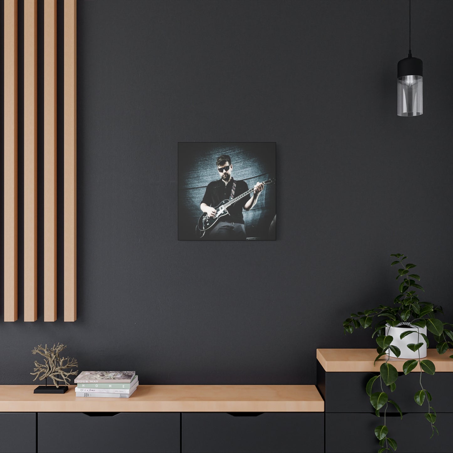 Rock Music Canvas Wall Art, Guitarist Decor, Music Lover Gift, Stretched Matte Canvas, Album Cover Art, Home Decor