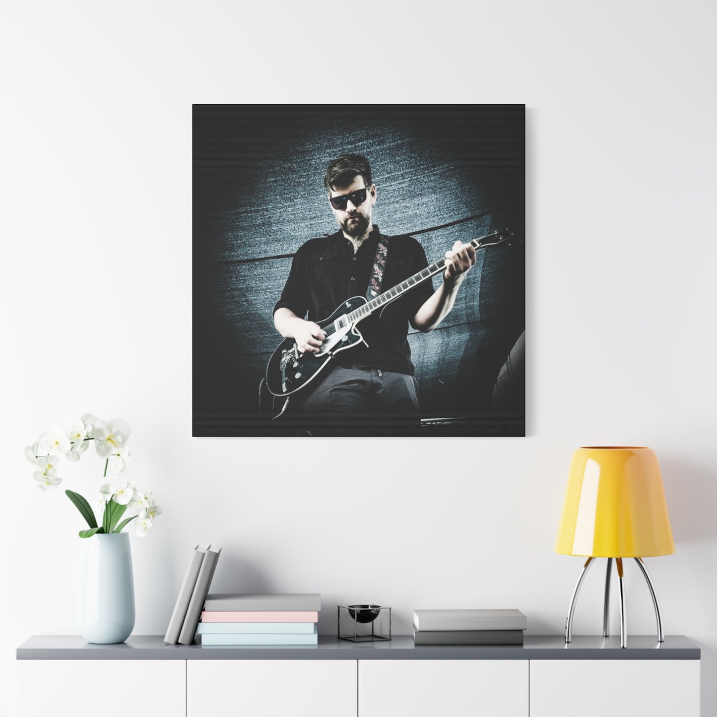 Rock Music Canvas Wall Art, Guitarist Decor, Music Lover Gift, Stretched Matte Canvas, Album Cover Art, Home Decor
