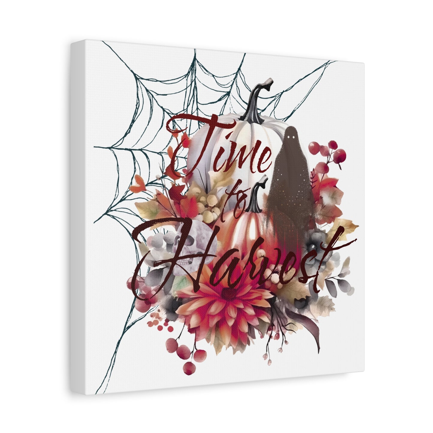 Autumn Wall Art, Halloween Canvas, Seasonal Decor, Fall Home Decor, Time for Harvest Print, Cozy Living Room Accent