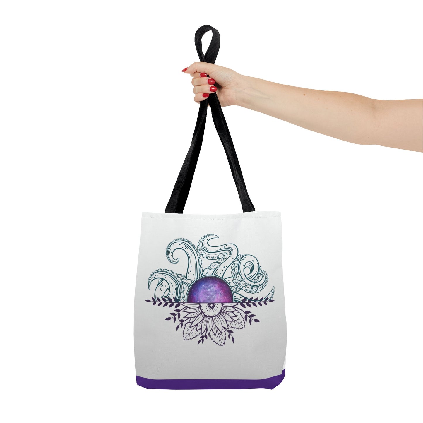 Whimsical Octopus Floral Tote Bag, Beach Bag, Grocery Tote, Eco-Friendly Bag, Gift for Ocean Lovers, Unique Art Carryall