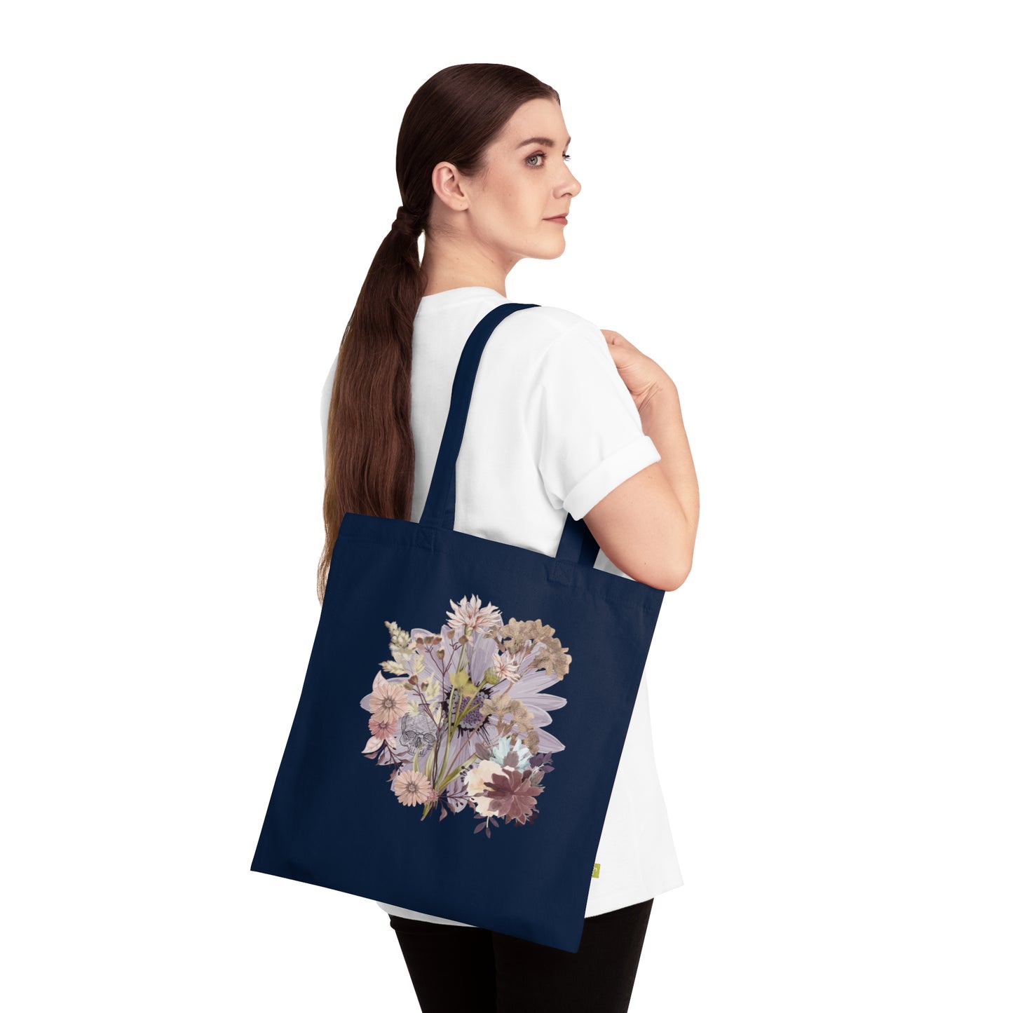 Floral Organic Cotton Tote Bag | Eco-Friendly Gift, Shopping Bag, Reusable Tote, Beach Bag, Floral Design