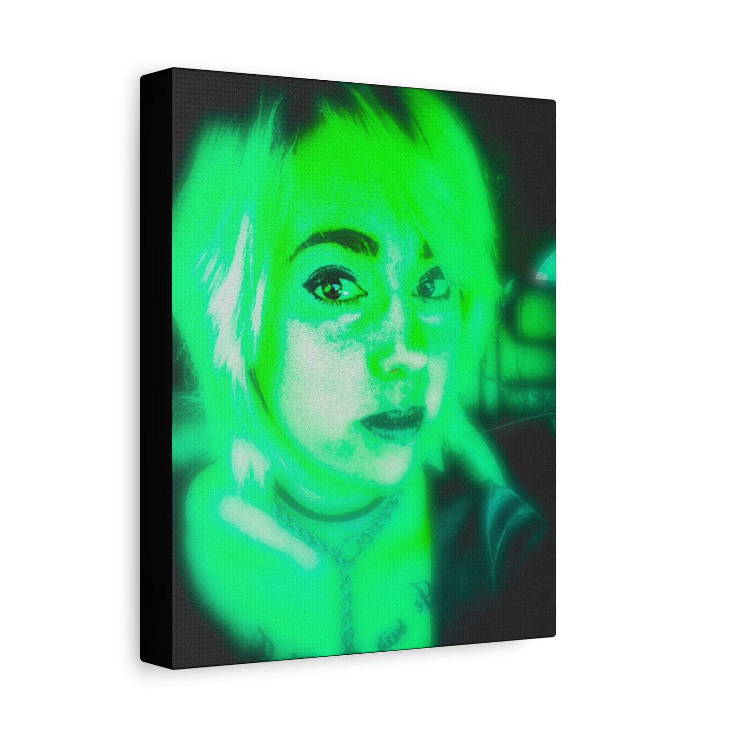Canvas Wall Art, Unique Decor for Home, Personalized Gift, Funky Aesthetic, Green Vibe Art