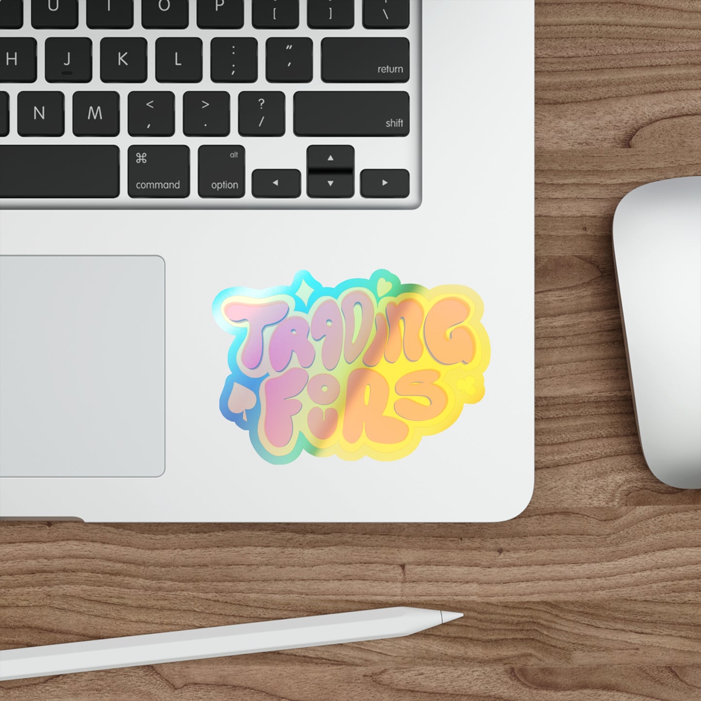 Trading Fours Band Logo 1Holographic Trading Stickers - Fun & Colorful Die-Cut Decals for Laptops, Water Bottles, Skateboards, Parties, Gifts