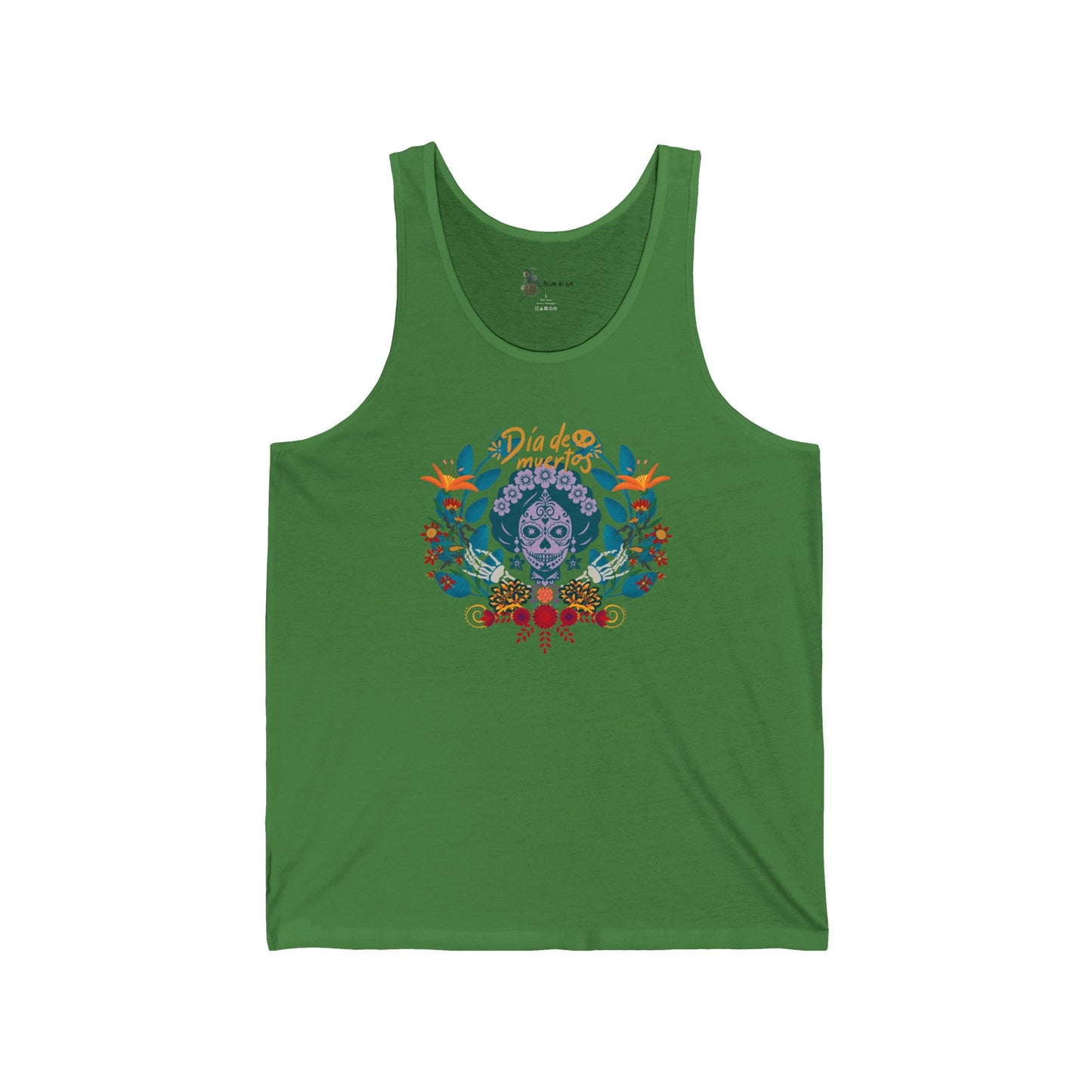 Floral Skull Tank Top, Summer Tee, Unisex Jersey Tank, Bohemian Apparel, Festival Wear, Gift for Him or Her