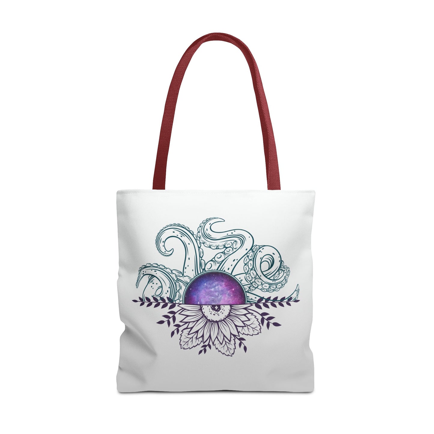 Whimsical Octopus Floral Tote Bag, Beach Bag, Grocery Tote, Eco-Friendly Bag, Gift for Ocean Lovers, Unique Art Carryall