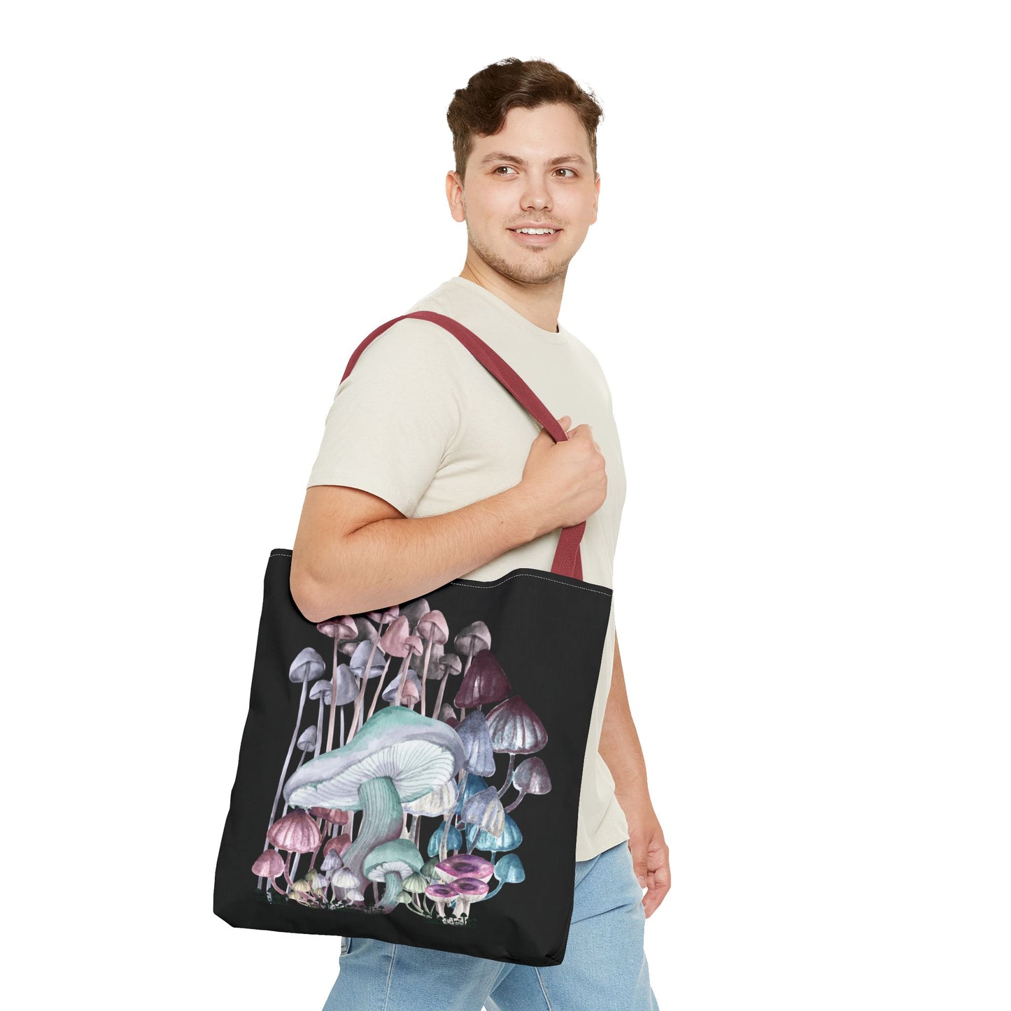 Whimsical Mushroom Tote Bag, Reusable Shopping Bag, Eco-Friendly Gift, Nature-Inspired, Boho Style Bag, Perfect for Farmers Markets, Travel