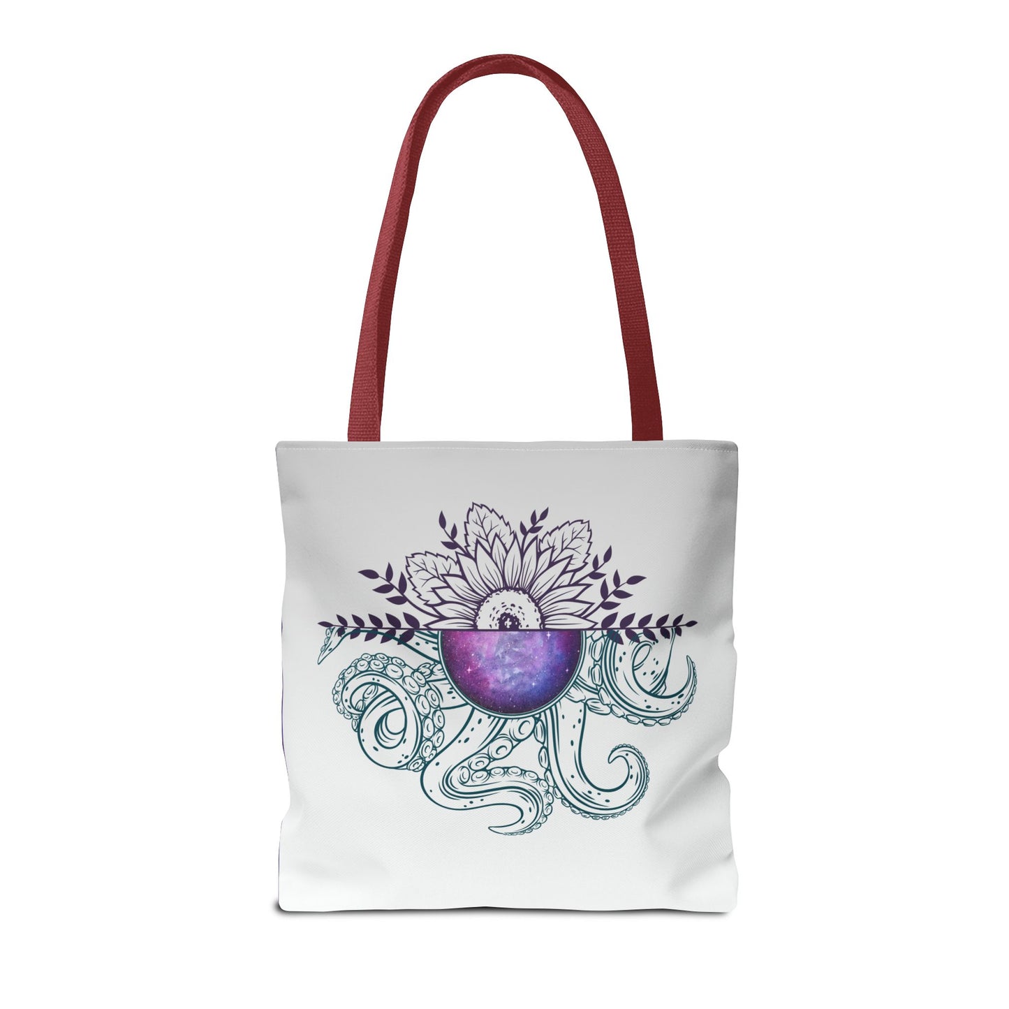 Whimsical Octopus Floral Tote Bag, Beach Bag, Grocery Tote, Eco-Friendly Bag, Gift for Ocean Lovers, Unique Art Carryall