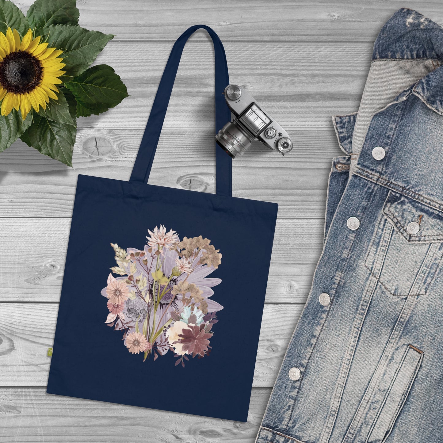 Floral Organic Cotton Tote Bag | Eco-Friendly Gift, Shopping Bag, Reusable Tote, Beach Bag, Floral Design