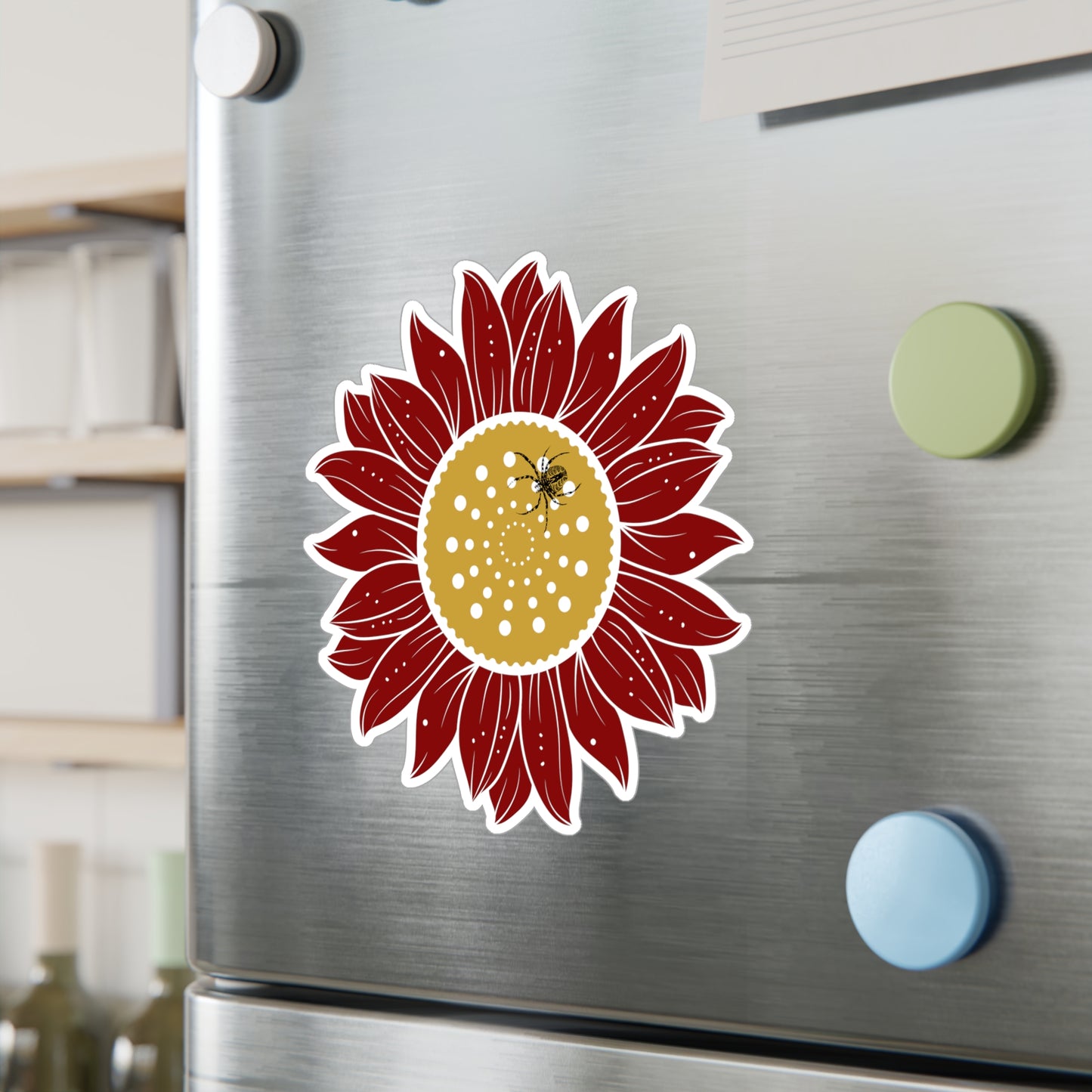 Sunflower Bright Floral Kiss-Cut Vinyl Decals | Boho Decor, Laptop Stickers, Home Office, Gift Ideas, Cute Wall Art