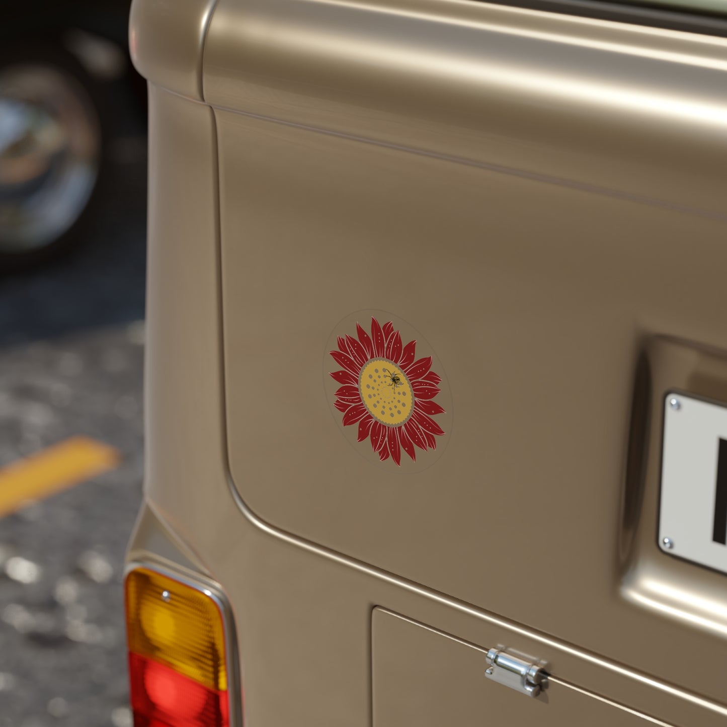 Transparent Outdoor Flower Sticker, Sunflower Decal, Boho Outdoor Art, Car Decoration, Nature Lover Gift