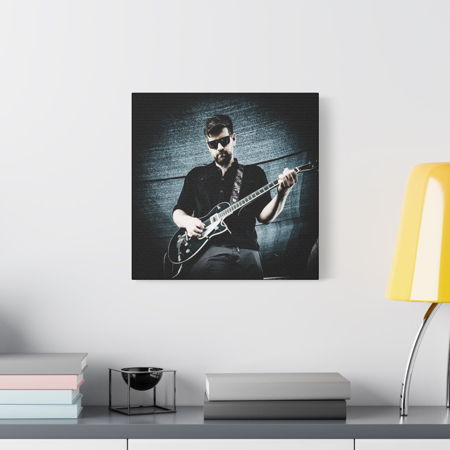 Rock Music Canvas Wall Art, Guitarist Decor, Music Lover Gift, Stretched Matte Canvas, Album Cover Art, Home Decor