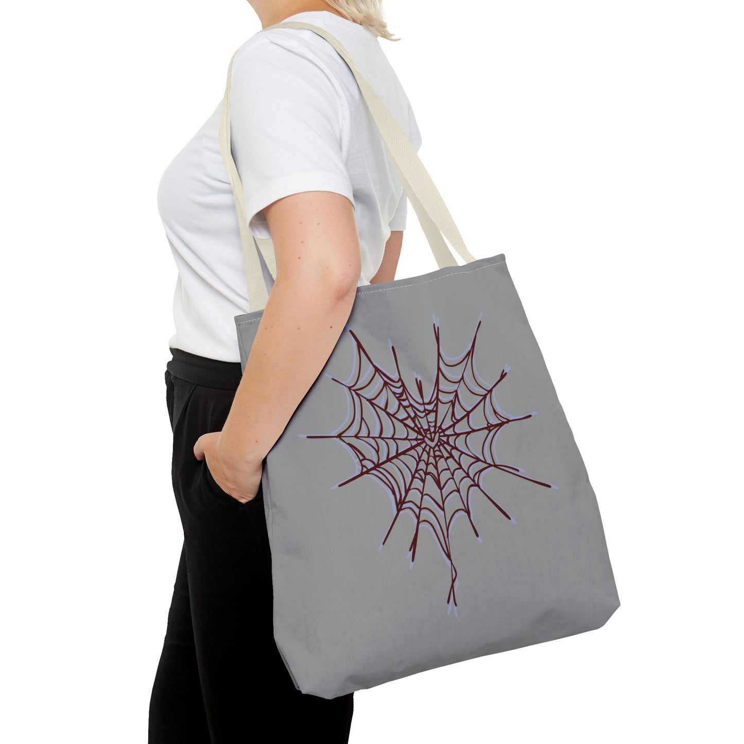 Spooky Spiderweb Tote Bag, Halloween Accessories, Eco-Friendly Tote, Fun Chic Bag, Holiday Gift, Daily Use