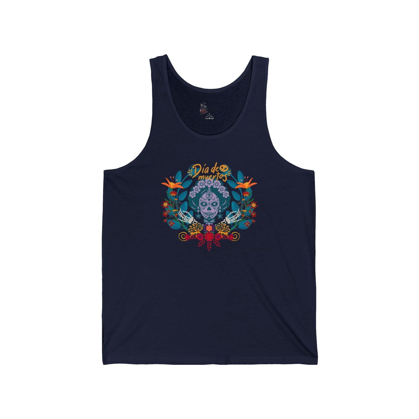 Floral Skull Tank Top, Summer Tee, Unisex Jersey Tank, Bohemian Apparel, Festival Wear, Gift for Him or Her