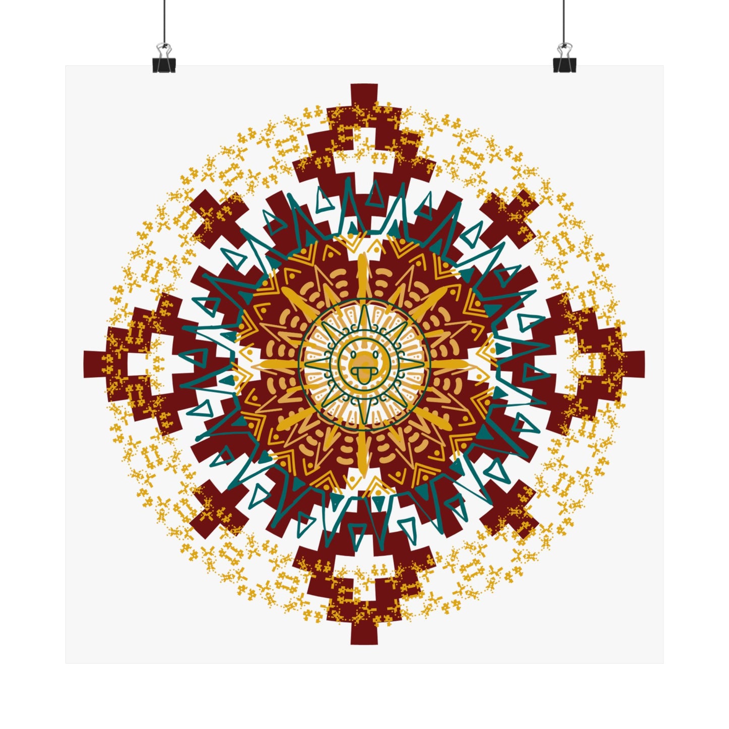 Bohemian Mandala Horizontal Poster, Art Print, Home Decor, Gift for Yoga Lovers, Wall Art, Meditation Decoration