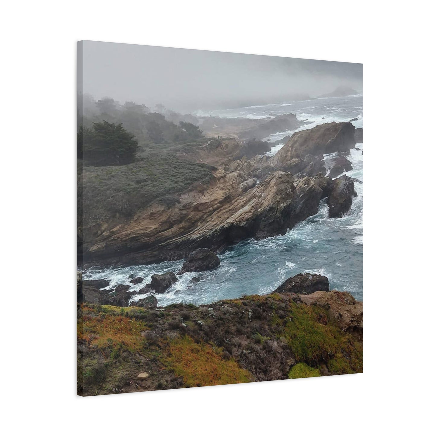 Stretched Canvas Wall Art, Matte Coastal Landscape Decor, Seascape Gallery Wrap, Ocean Home Decor, Nature Wall Artwork