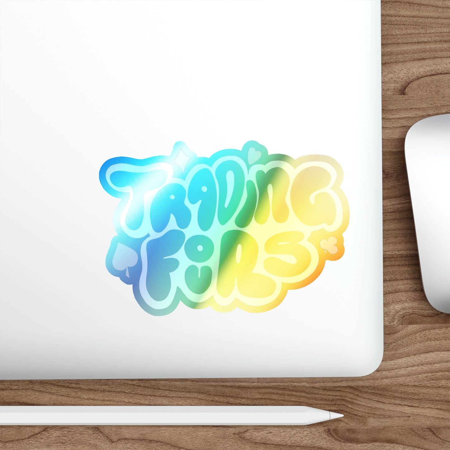 Trading Fours Band Logo 1 Holographic Die-Cut Stickers: Vibrant, Playful Decals for Personalization, Perfect for Journals, Laptops, and Gifts