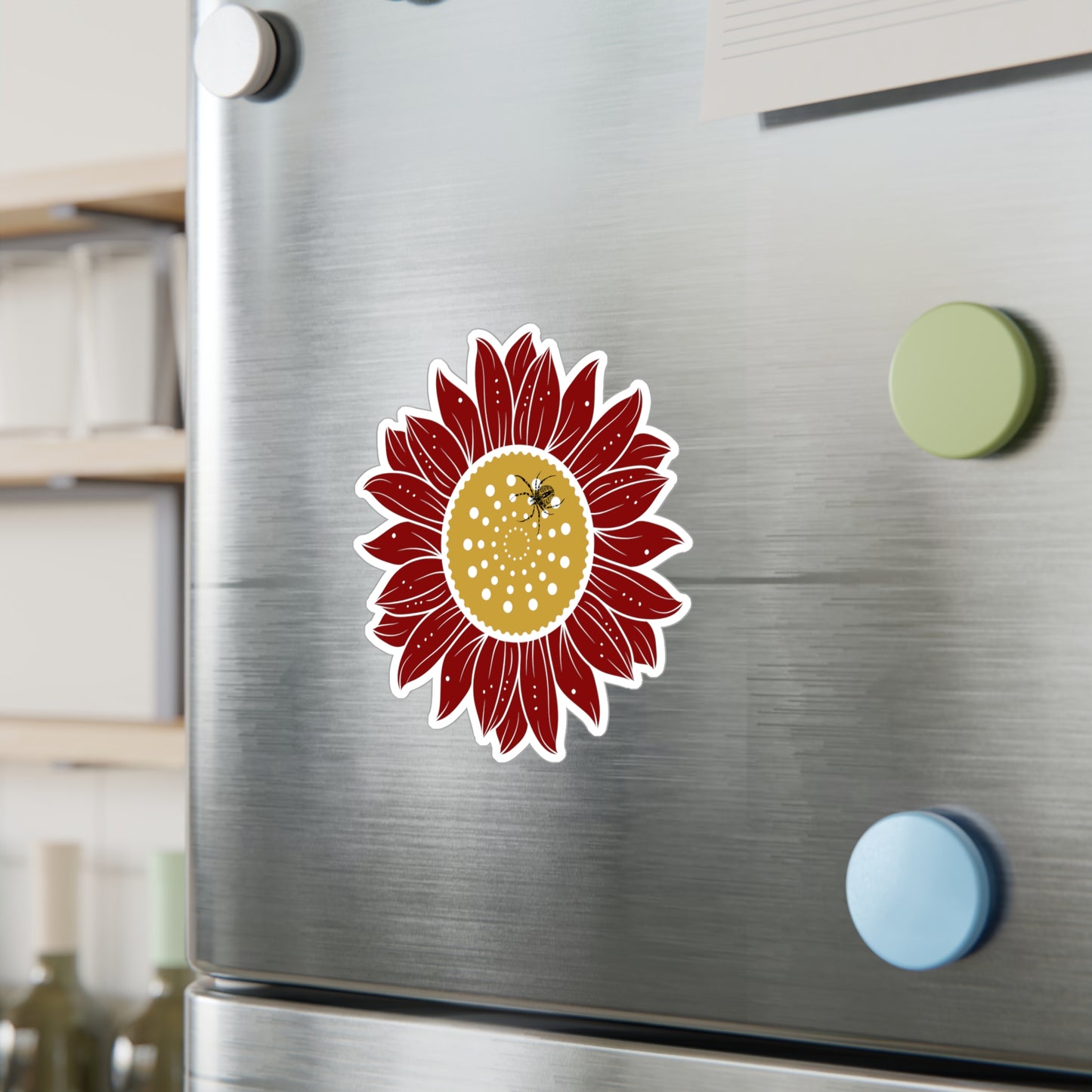 Sunflower Bright Floral Kiss-Cut Vinyl Decals | Boho Decor, Laptop Stickers, Home Office, Gift Ideas, Cute Wall Art