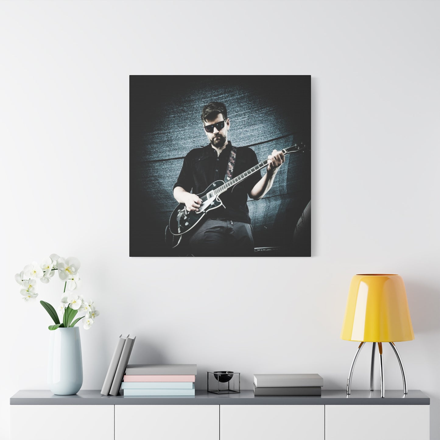 Rock Music Canvas Wall Art, Guitarist Decor, Music Lover Gift, Stretched Matte Canvas, Album Cover Art, Home Decor