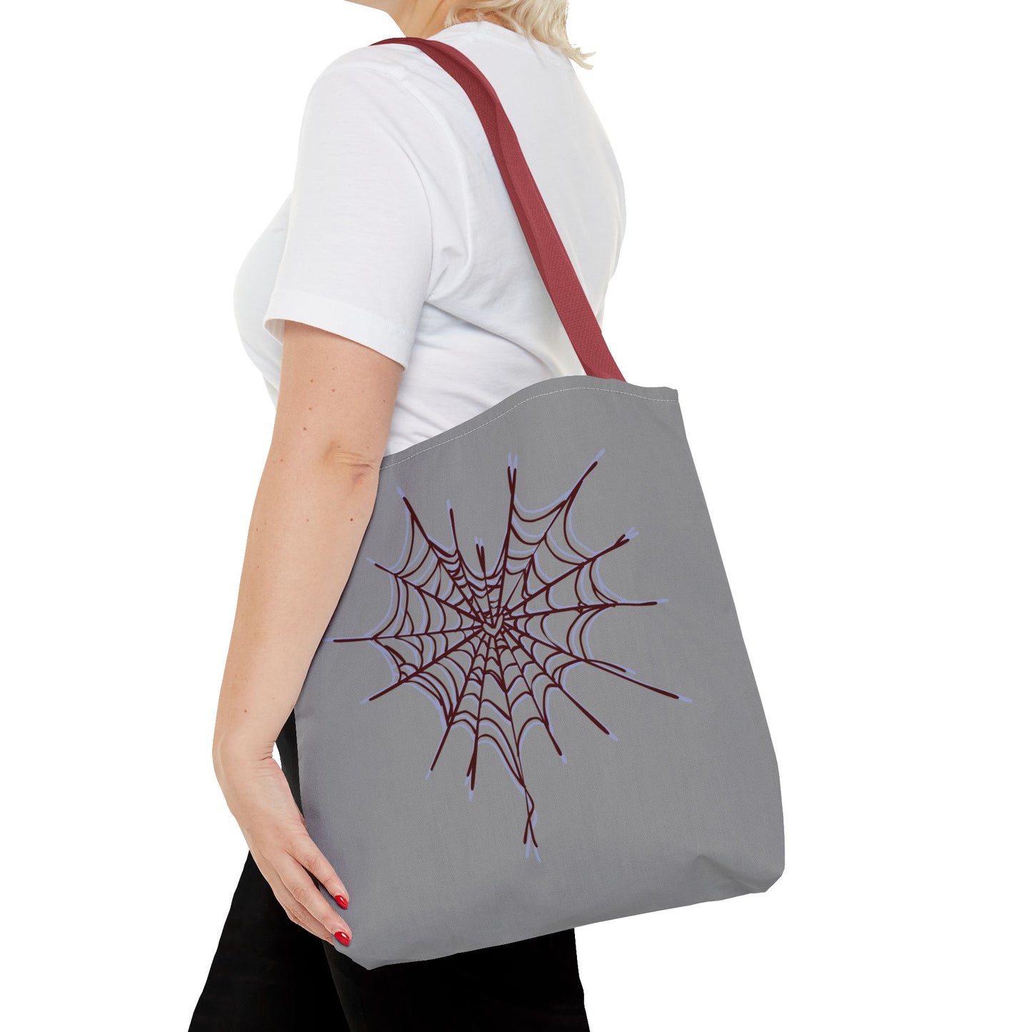 Spooky Spiderweb Tote Bag, Halloween Accessories, Eco-Friendly Tote, Fun Chic Bag, Holiday Gift, Daily Use