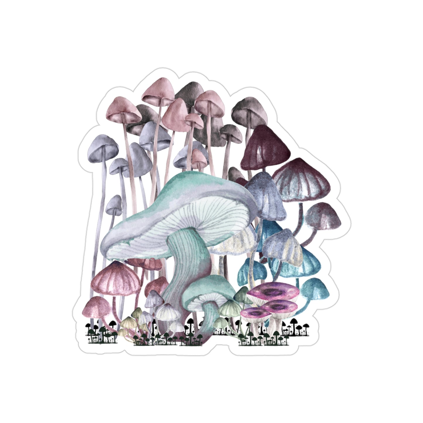 Whimsical Mushroom Outdoor Sticker, Nature Decal, Car Laptop Water Bottle, Boho Aesthetic, Gift for Nature Lovers