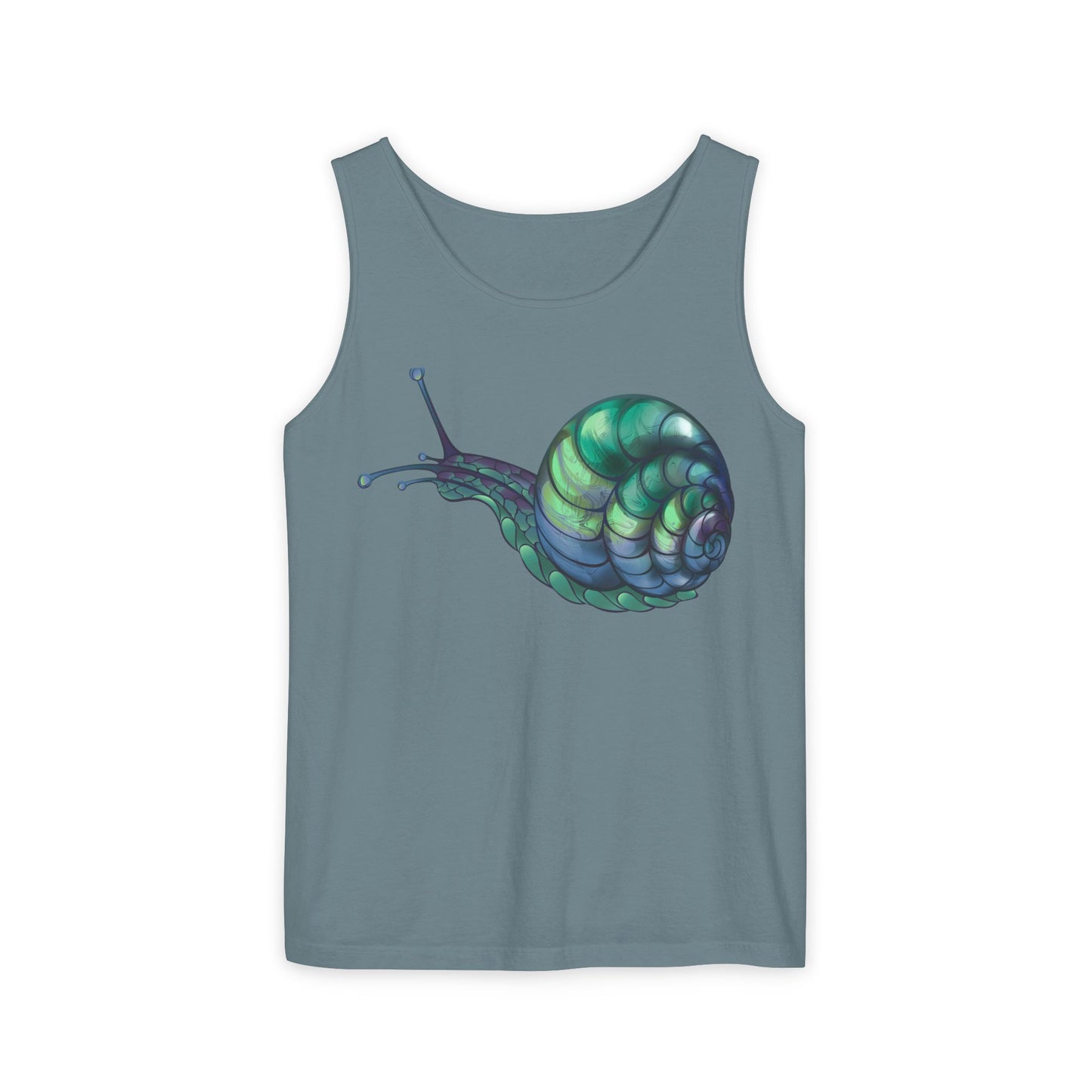 Snail Art Unisex Tank Top, Trendy Graphic Tee, Summer Fashion, Eco-Friendly Apparel, Beachwear, Gift for Nature Lovers