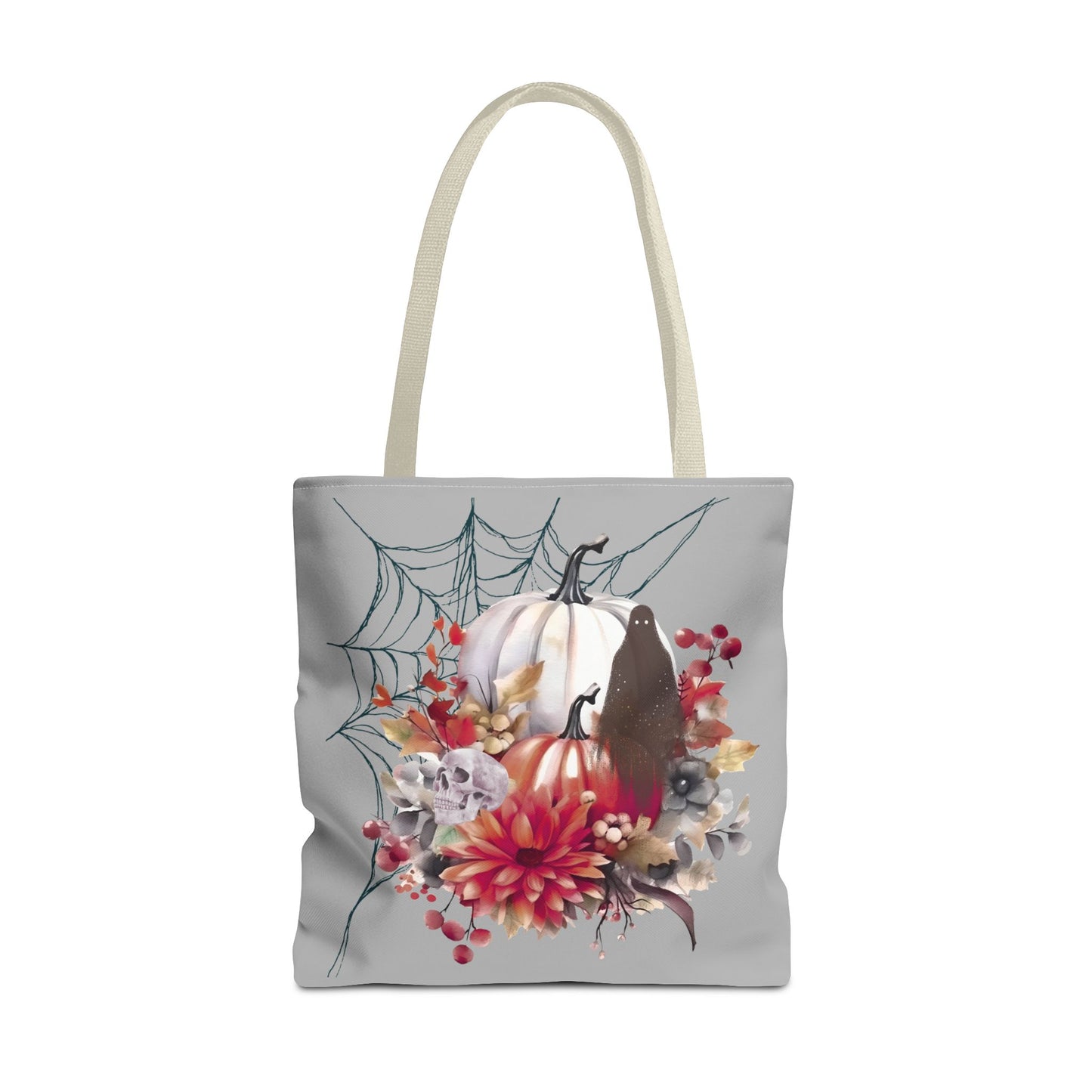 Halloween Floral Tote Bag | Spooky Fall Accessories, Trick or Treat Bag, Book Tote, Autumn Gift, Eco-Friendly Tote