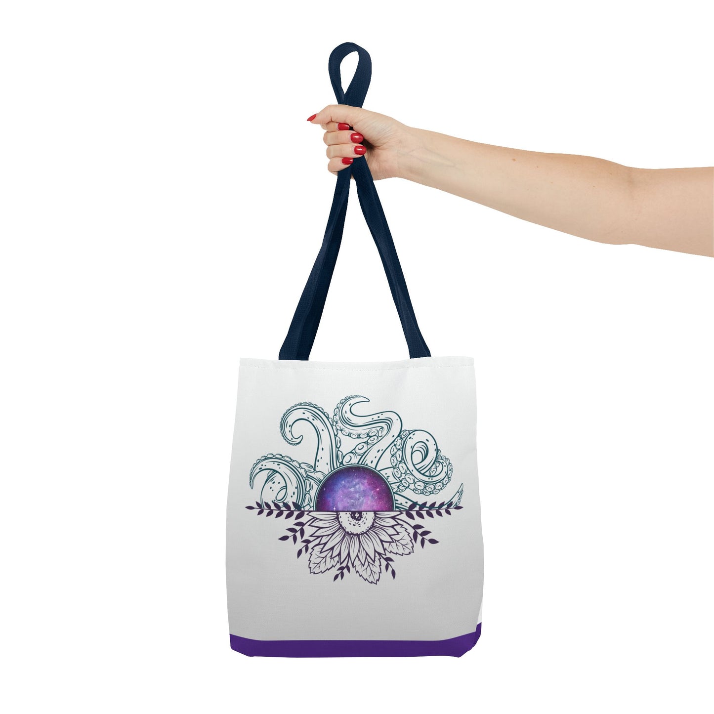 Whimsical Octopus Floral Tote Bag, Beach Bag, Grocery Tote, Eco-Friendly Bag, Gift for Ocean Lovers, Unique Art Carryall
