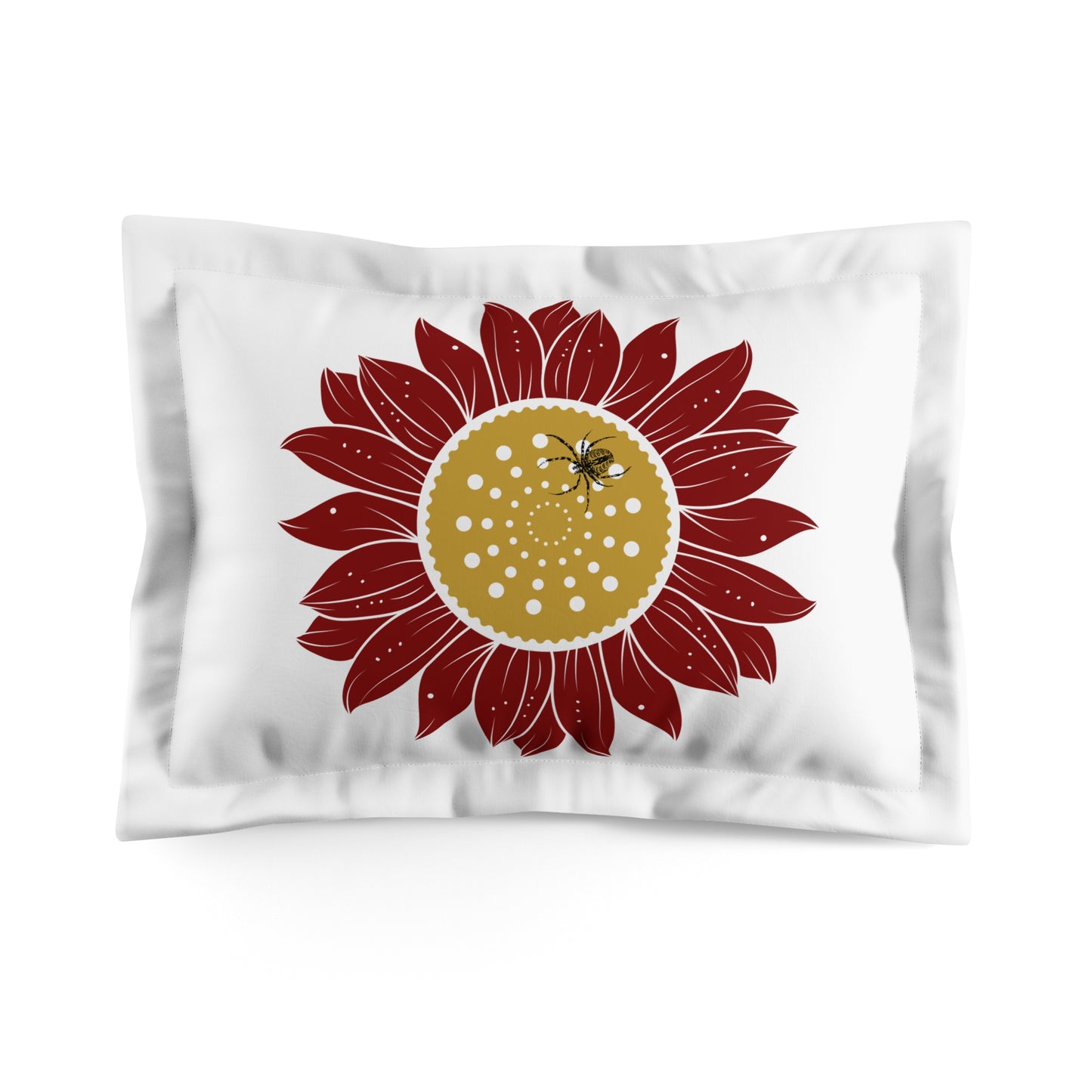 Sunflower Bee Microfiber Pillow Sham, Floral Home Decor, Bedroom Accessory, Gift for Nature Lovers, Seasonal Decor, Cozy Bedding