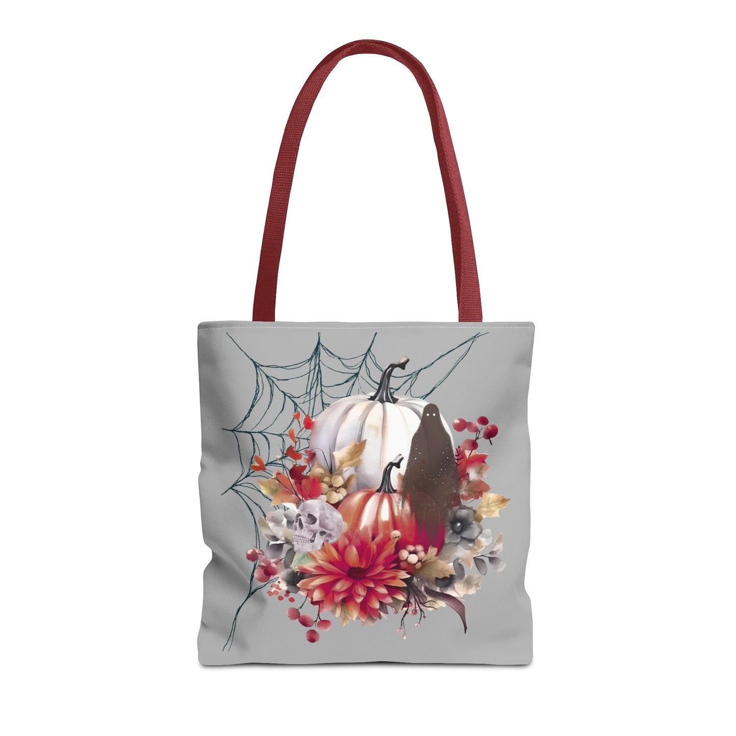 Halloween Floral Tote Bag | Spooky Fall Accessories, Trick or Treat Bag, Book Tote, Autumn Gift, Eco-Friendly Tote