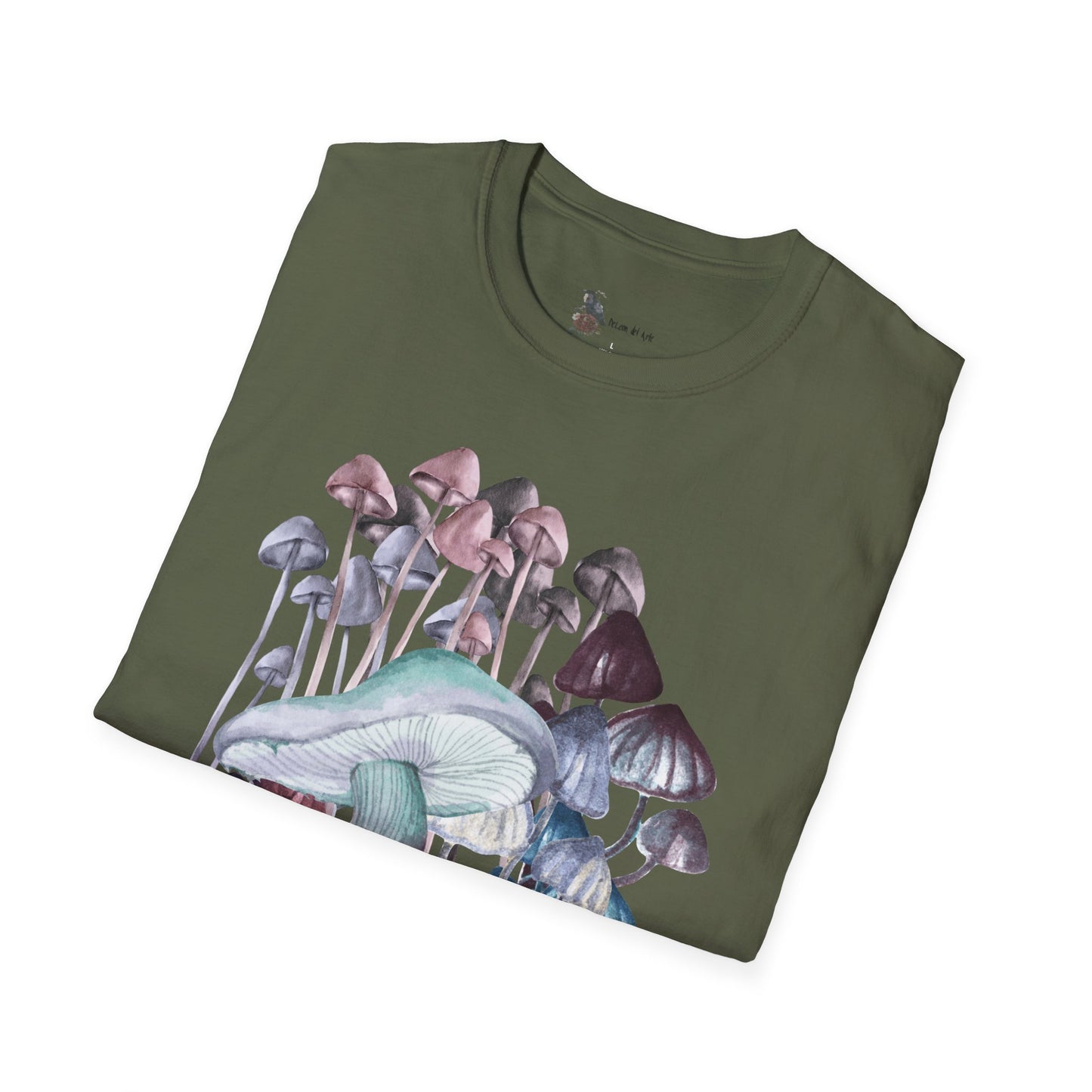 Mushroom Art Unisex T-Shirt - Softstyle Tee for Nature Lovers, Eco-Friendly Fashion, Gift for Friends, Boho Style, Music Festivals