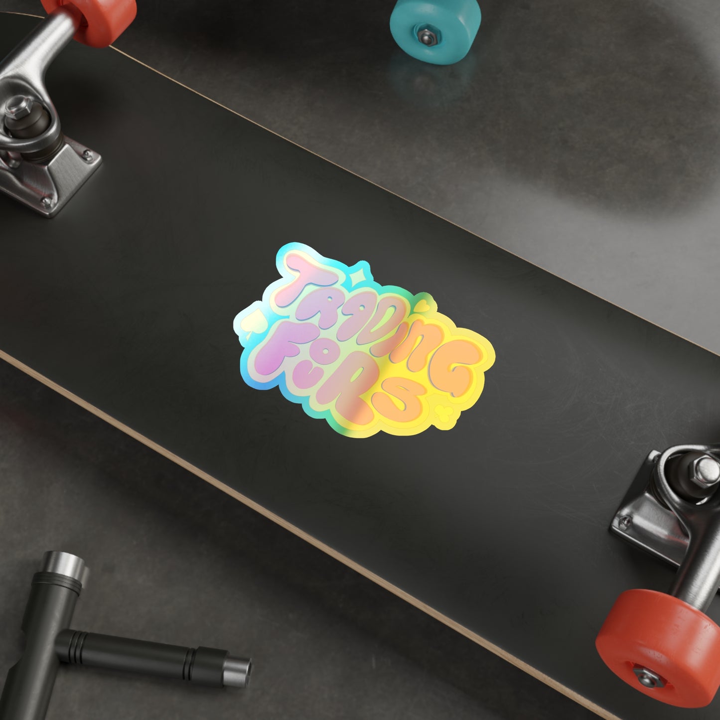 Trading Fours Band Logo 1Holographic Trading Stickers - Fun & Colorful Die-Cut Decals for Laptops, Water Bottles, Skateboards, Parties, Gifts