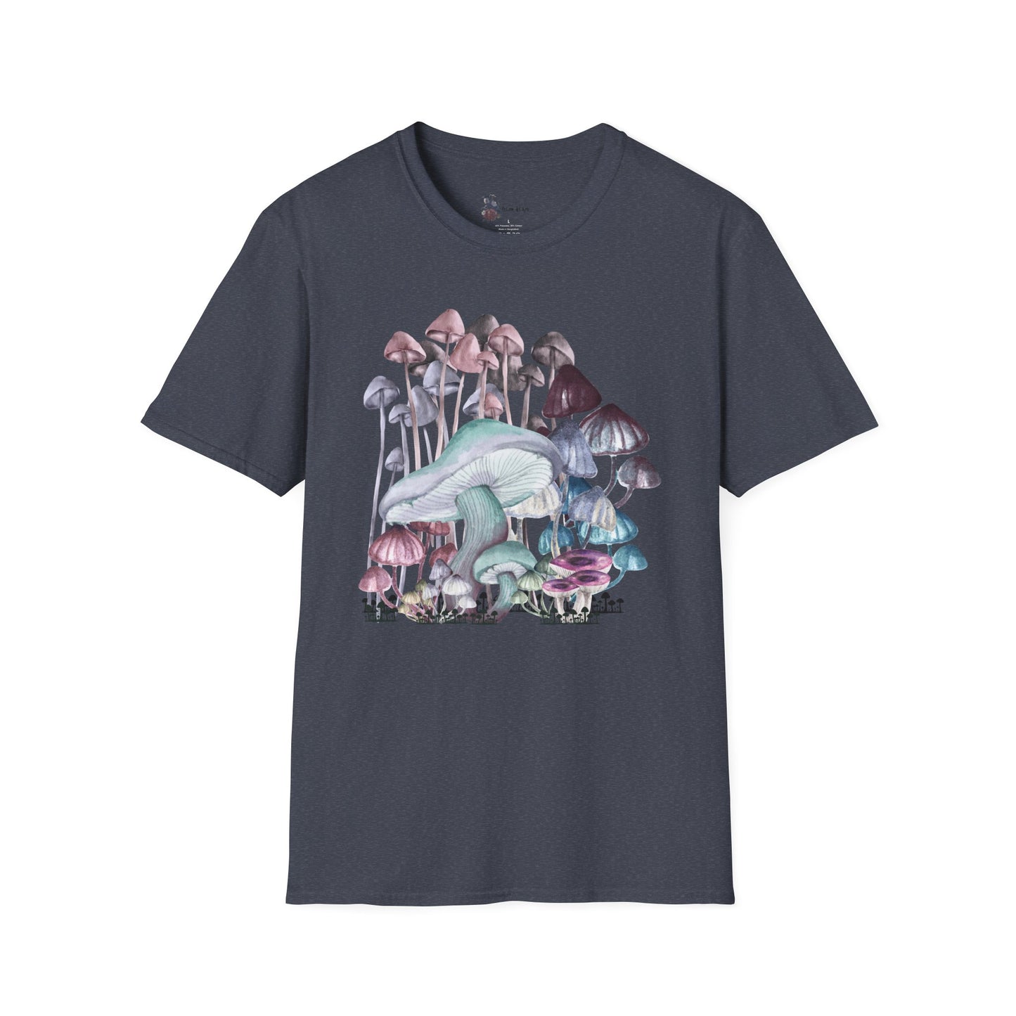 Mushroom Art Unisex T-Shirt - Softstyle Tee for Nature Lovers, Eco-Friendly Fashion, Gift for Friends, Boho Style, Music Festivals