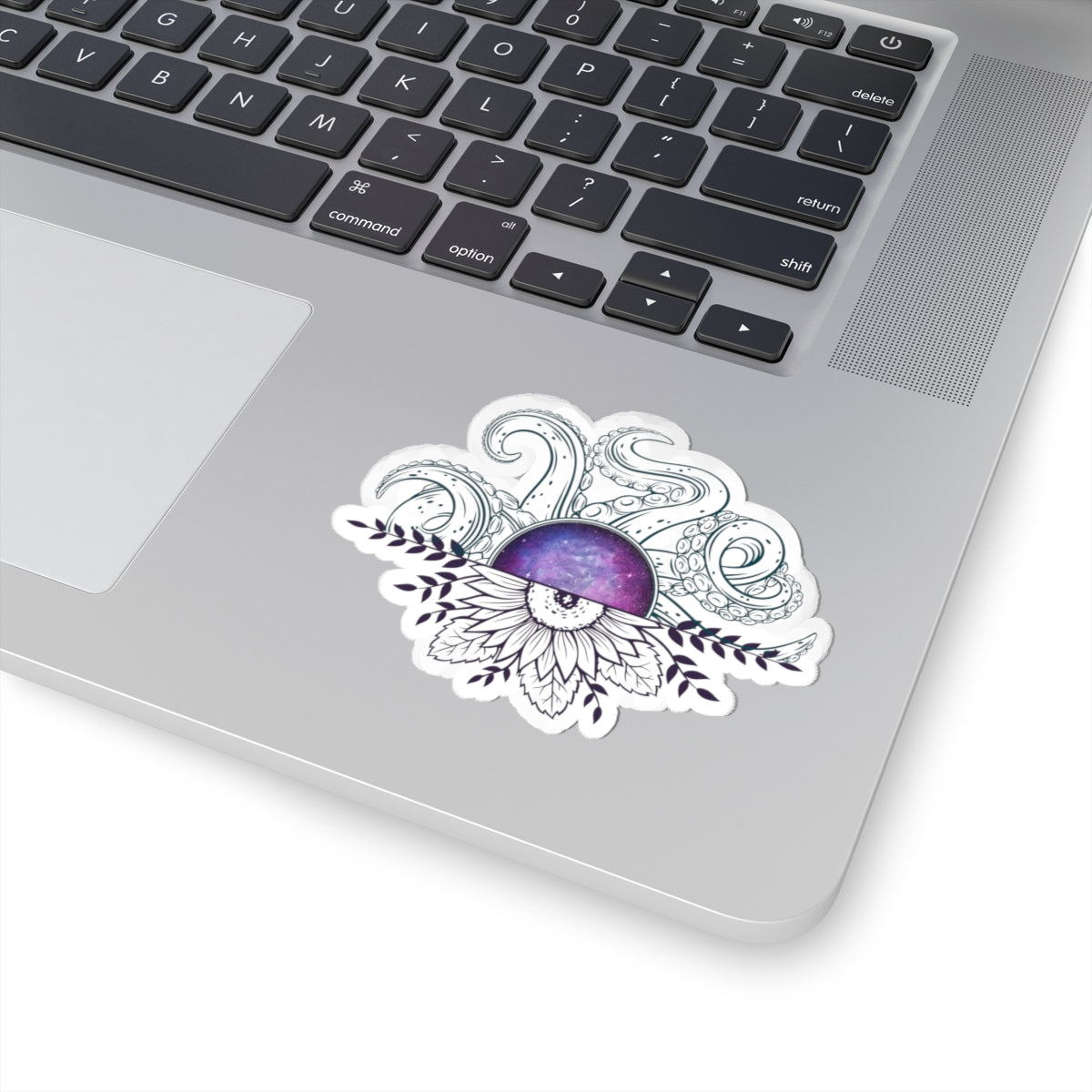 Ocean-Inspired Kiss-Cut Stickers, Boho Decor, Laptop Stickers, Flower & Octopus Art, Perfect for Gifts and Journals